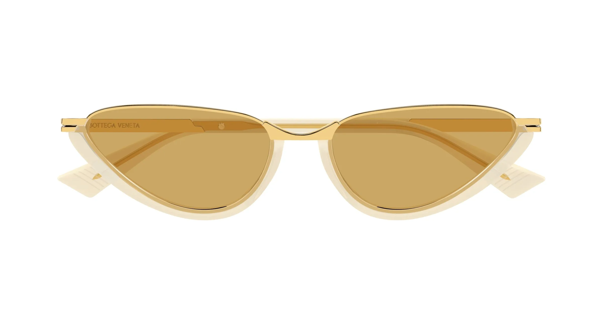 Bottega Veneta BV1346S 003 Occhiali da sole Acetato Giallo Marrone Cat Eye - immagine 2