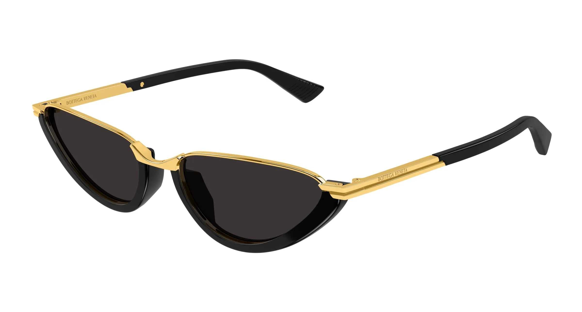 Bottega Veneta BV1346S 001 Occhiali da sole Acetato Nero Grigio Cat Eye - immagine 1