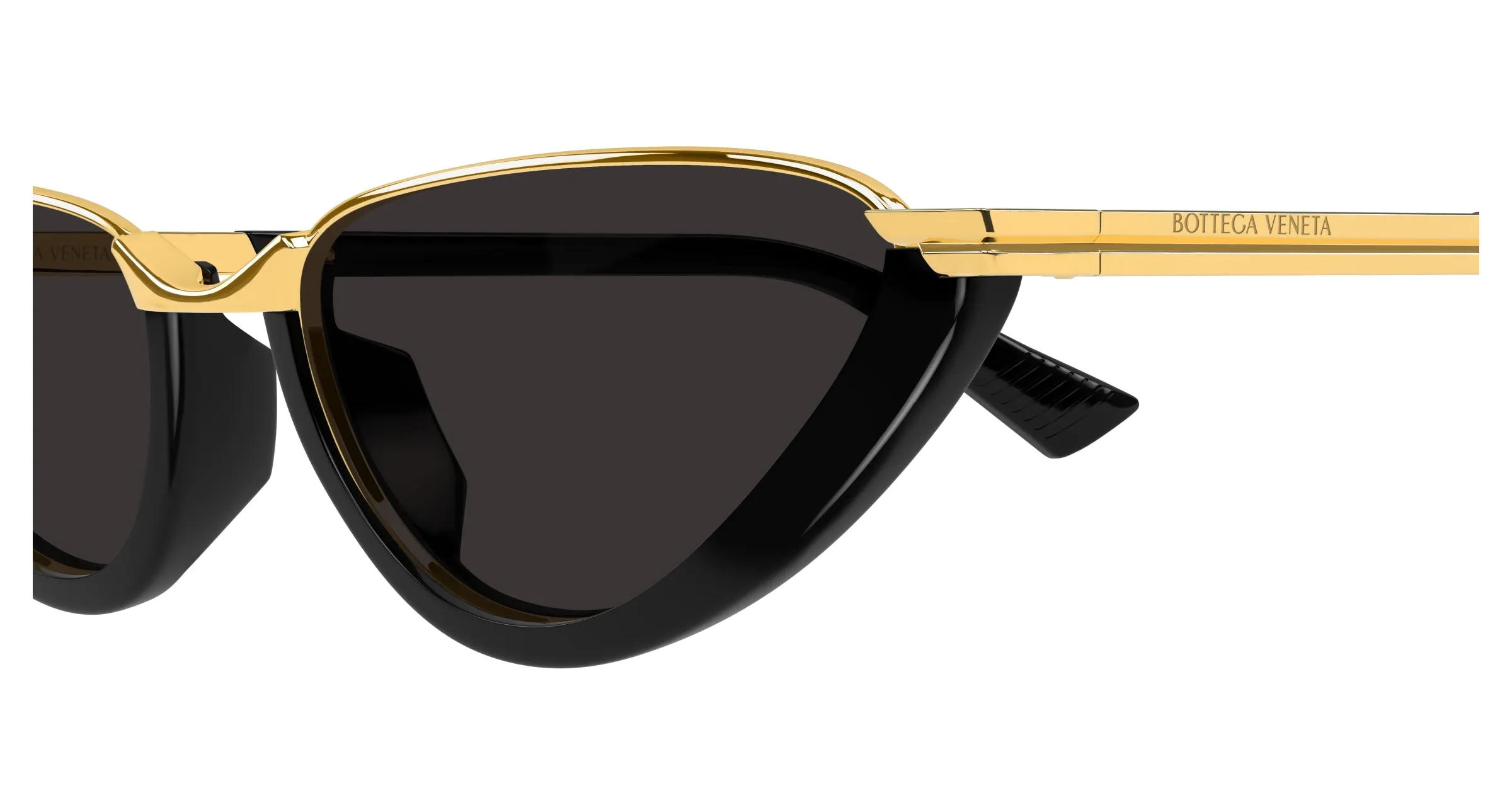 Bottega Veneta BV1346S 001 Occhiali da sole Acetato Nero Grigio Cat Eye - immagine 3