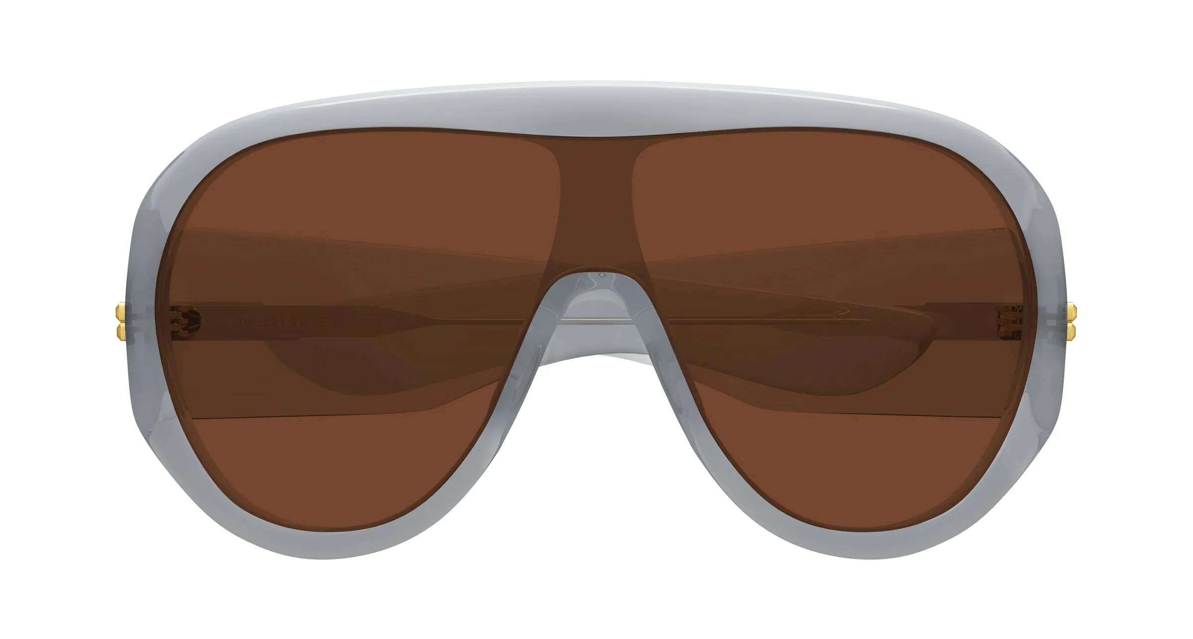 Bottega Veneta BV1345S 004 Occhiali da sole Acetato Grigio Marrone Maschera - immagine 2
