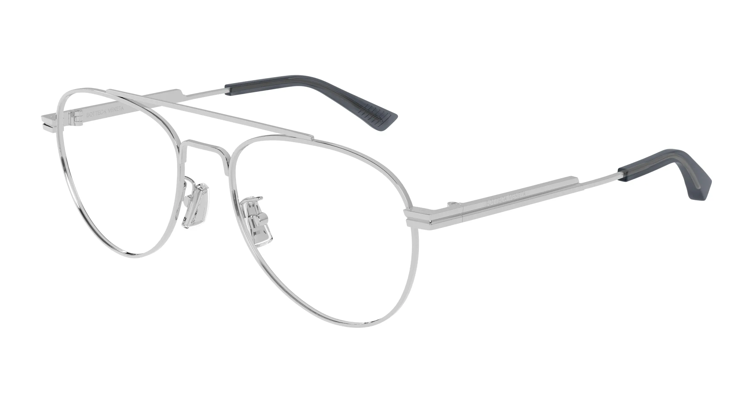 Bottega Veneta BV1340OK 002 Montature da vista Metallo Argento Trasparente Pilot - immagine 1