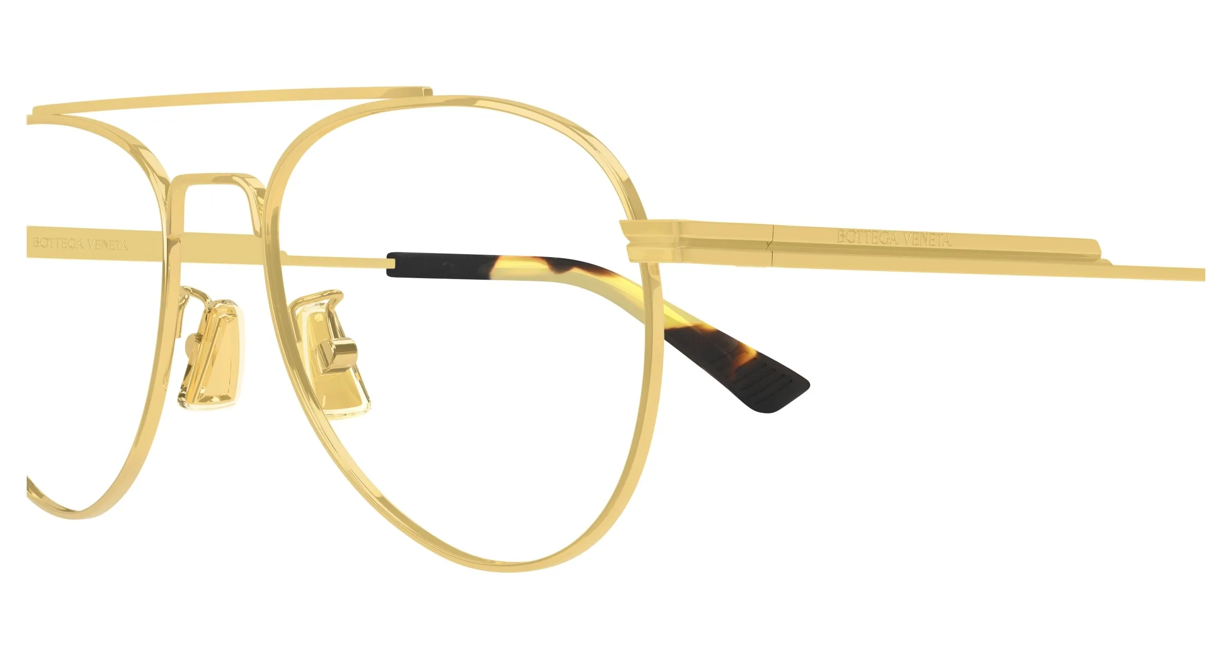 Bottega Veneta BV1340OK 001 Montature da vista Metallo Oro Trasparente Pilot - immagine 3