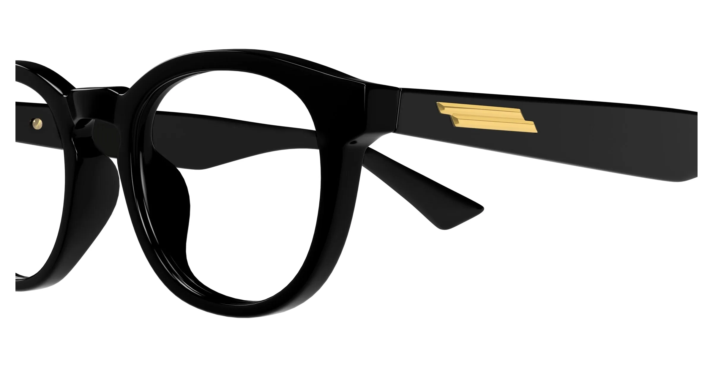 Bottega Veneta BV1339OK 001 Montature da vista Acetato Nero Trasparente Rotonda - immagine 3