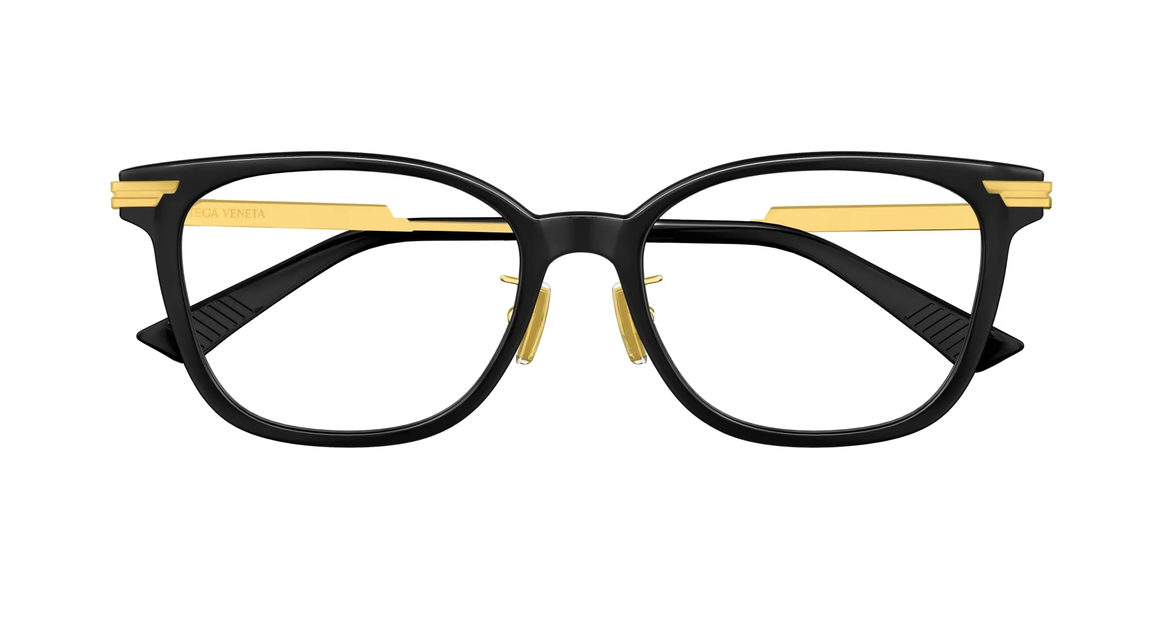 Bottega Veneta BV1338OJ 001 Montature da vista Acetato Nero Trasparente Squadrata - immagine 2