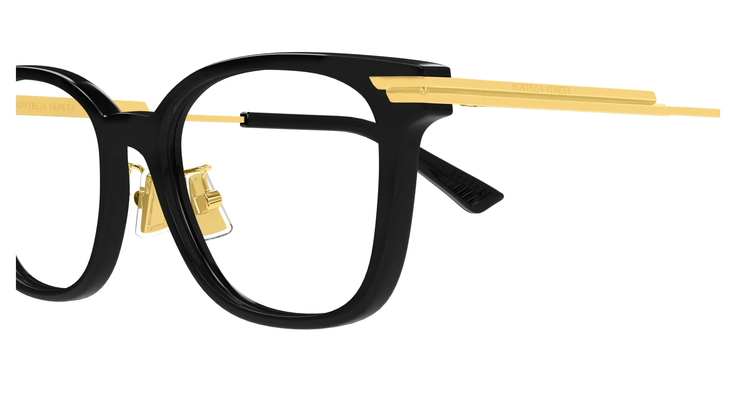 Bottega Veneta BV1338OJ 001 Montature da vista Acetato Nero Trasparente Squadrata - immagine 3