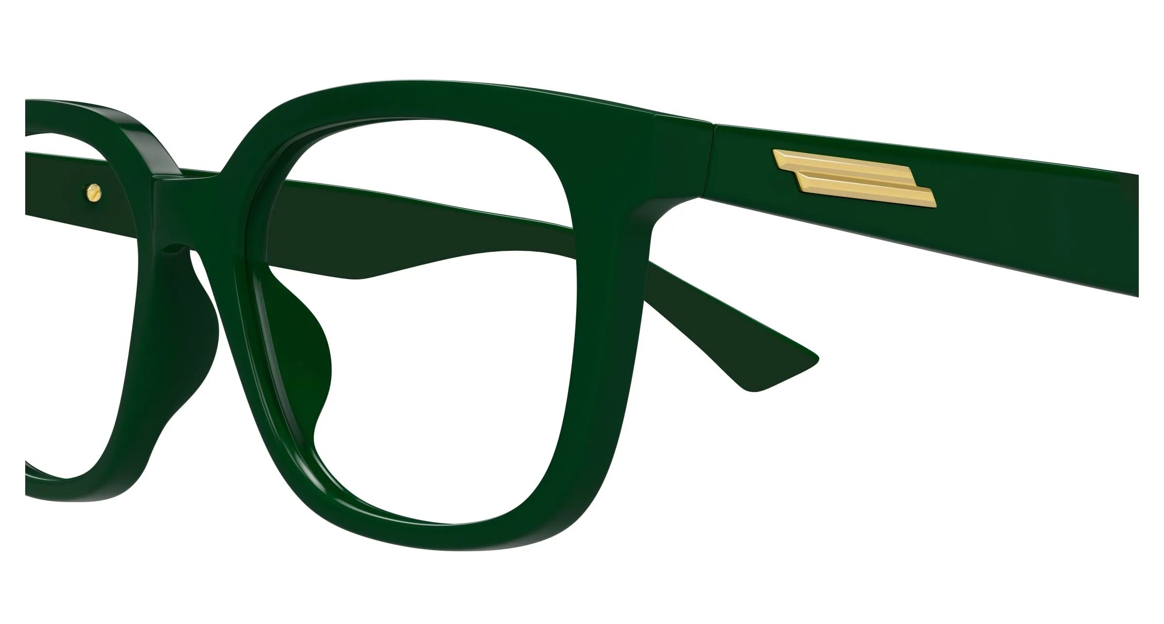 Bottega Veneta BV1334OA 003 Montature da vista Acetato Verde Trasparente Squadrata - immagine 3