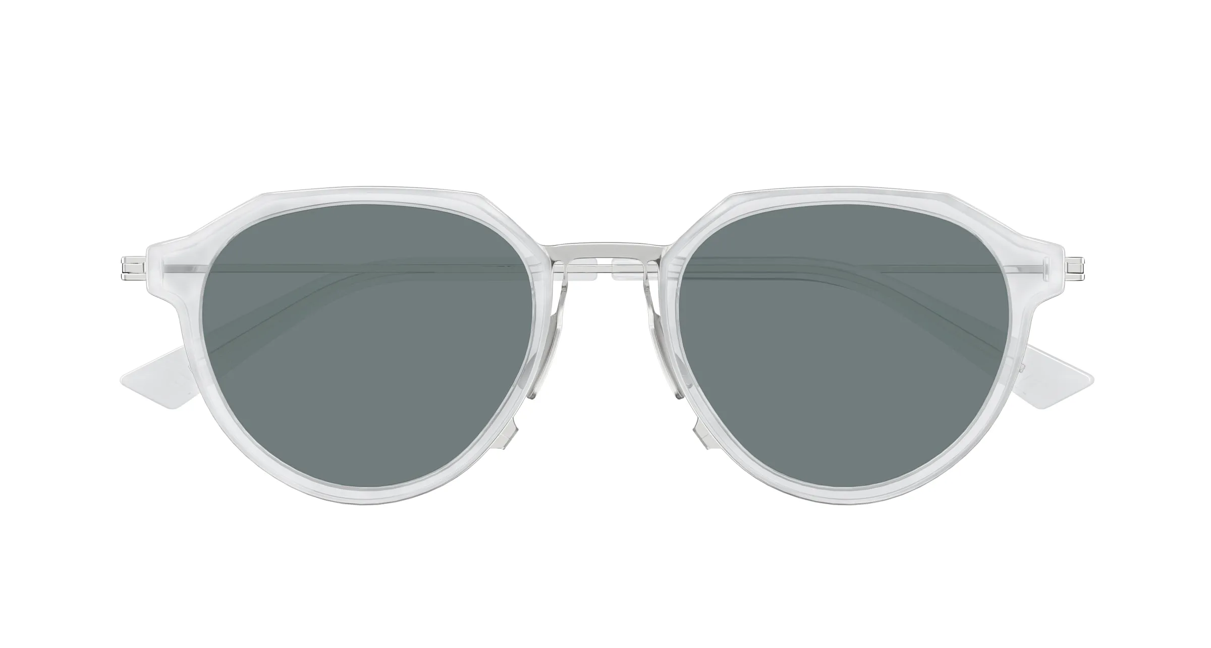 Bottega Veneta BV1331S 004 Occhiali da sole Acetato Grigio Verde Rotonda - immagine 2