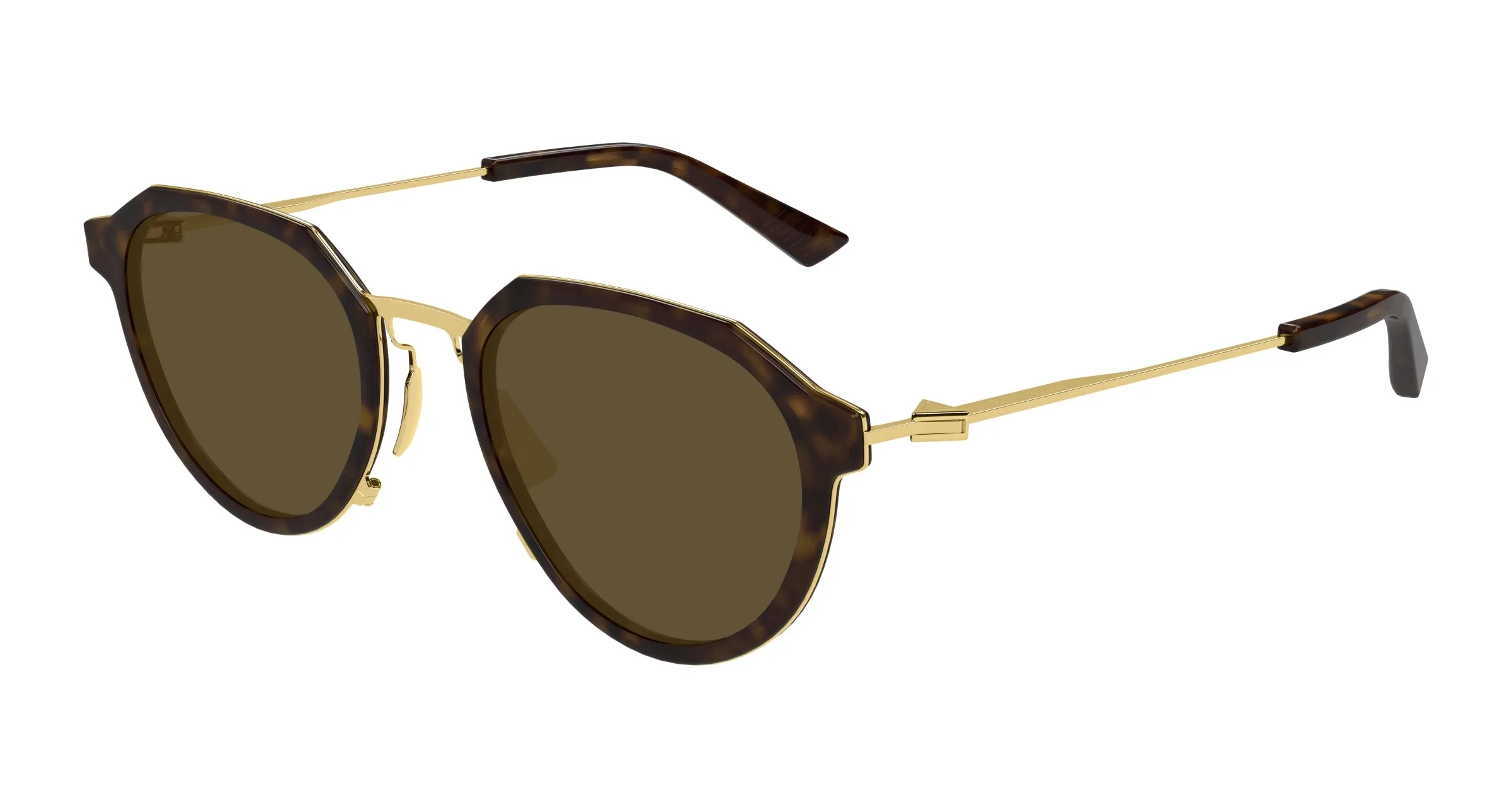 Bottega Veneta BV1331S 002 Occhiali da sole Acetato Havana Marrone Rotonda - immagine 1
