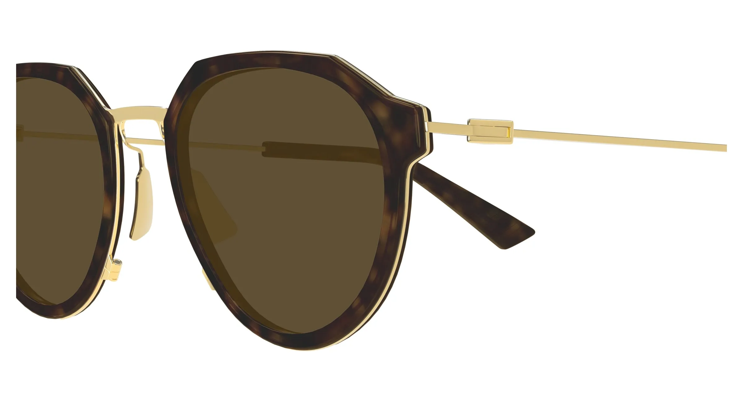 Bottega Veneta BV1331S 002 Occhiali da sole Acetato Havana Marrone Rotonda - immagine 3