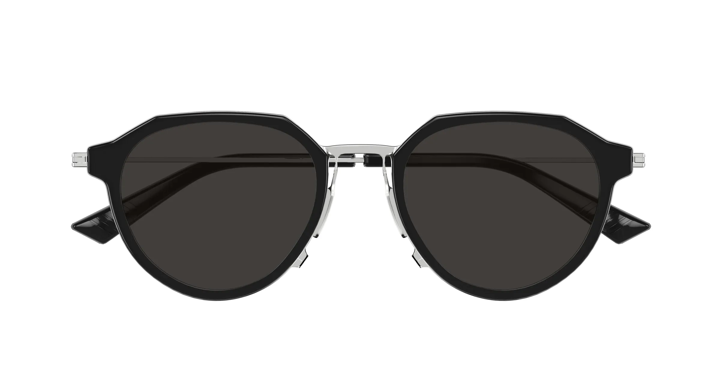 Bottega Veneta BV1331S 001 Occhiali da sole Acetato Nero Grigio Rotonda - immagine 2