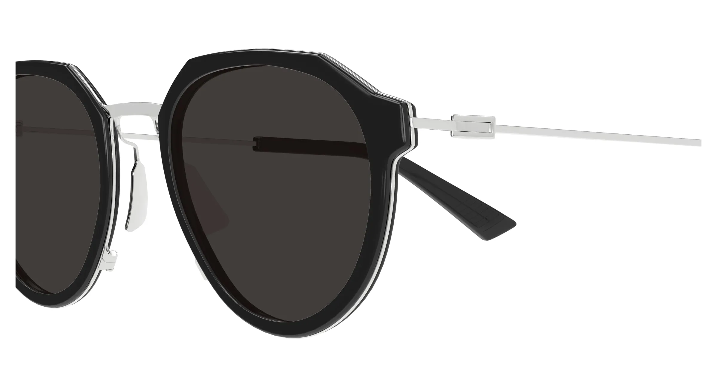 Bottega Veneta BV1331S 001 Occhiali da sole Acetato Nero Grigio Rotonda - immagine 3