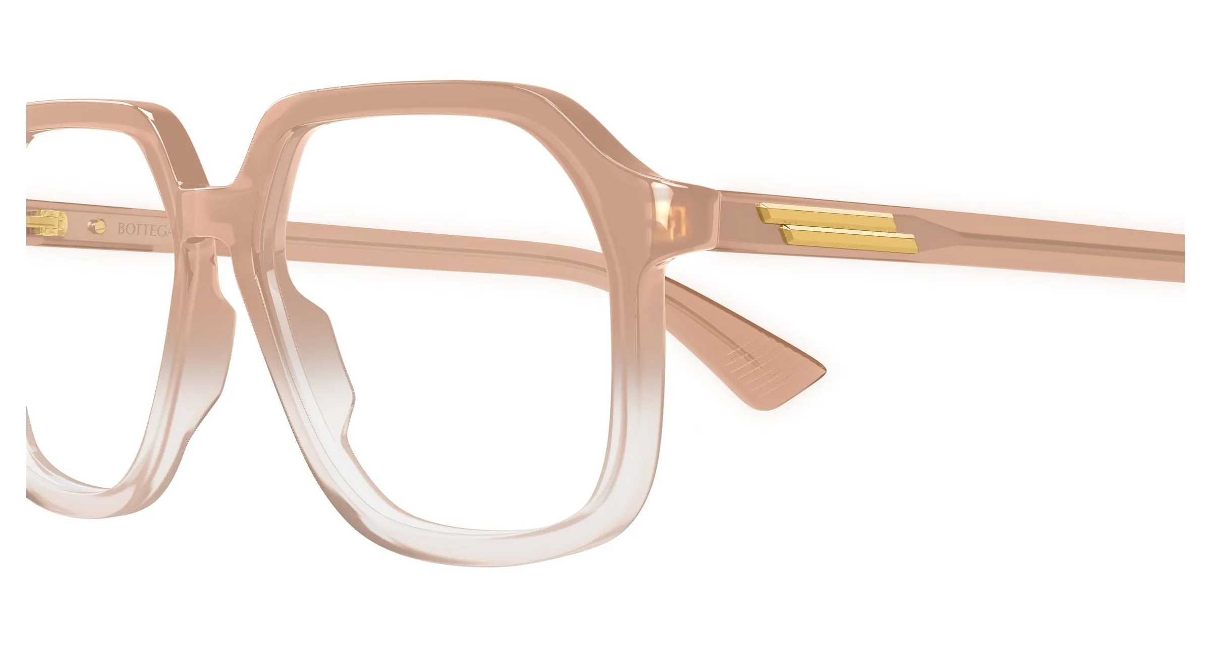 Bottega Veneta BV1329O 007 Montature da vista Acetato Rosa Trasparente Squadrata - immagine 3