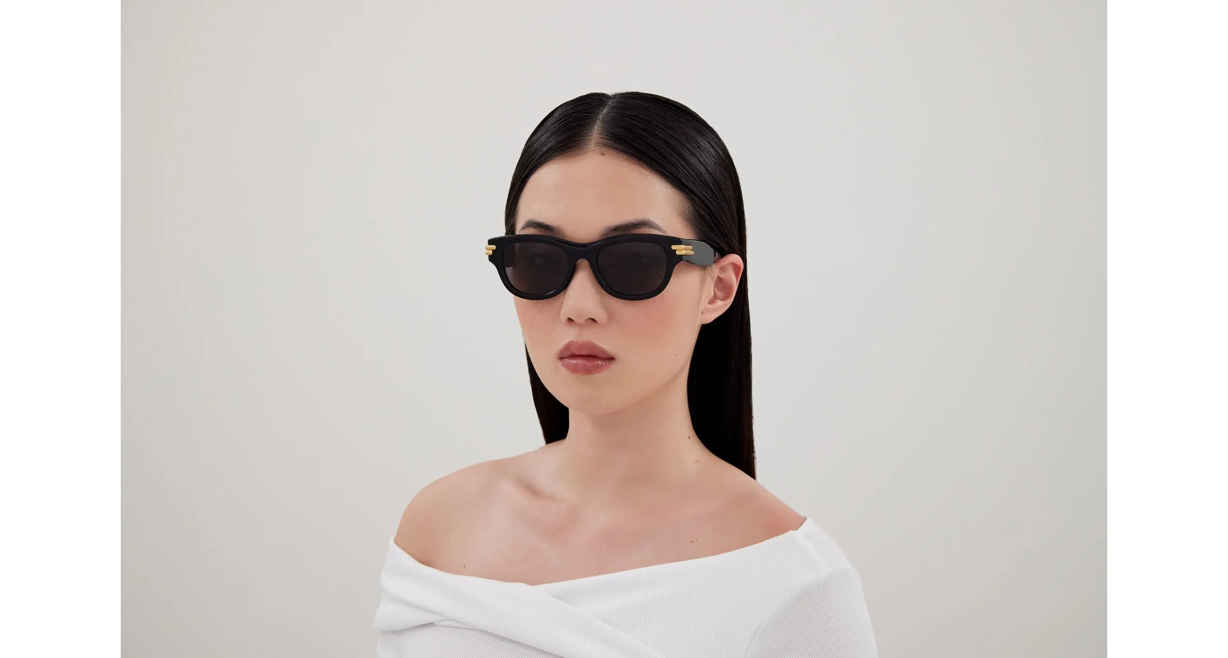 Bottega Veneta BV1323SK 001 Occhiali da sole Acetato Nero Grigio Squadrata - immagine 4
