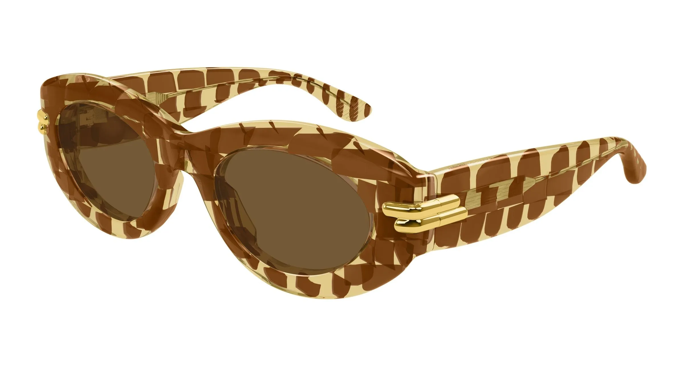 Bottega Veneta BV1322S 006 Occhiali da sole Acetato Marrone Marrone Rotonda - immagine 1
