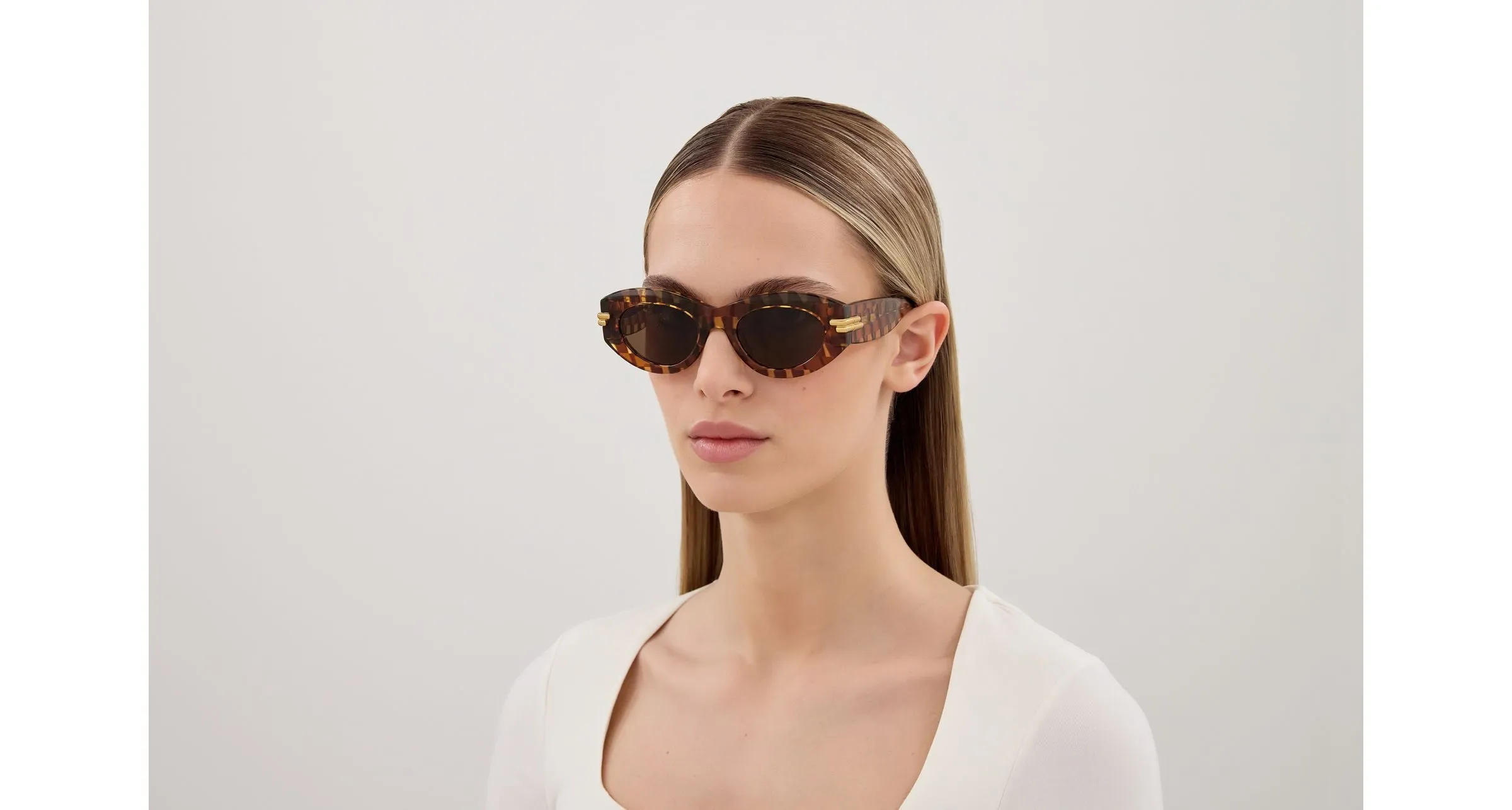 Bottega Veneta BV1322S 006 Occhiali da sole Acetato Marrone Marrone Rotonda - immagine 4