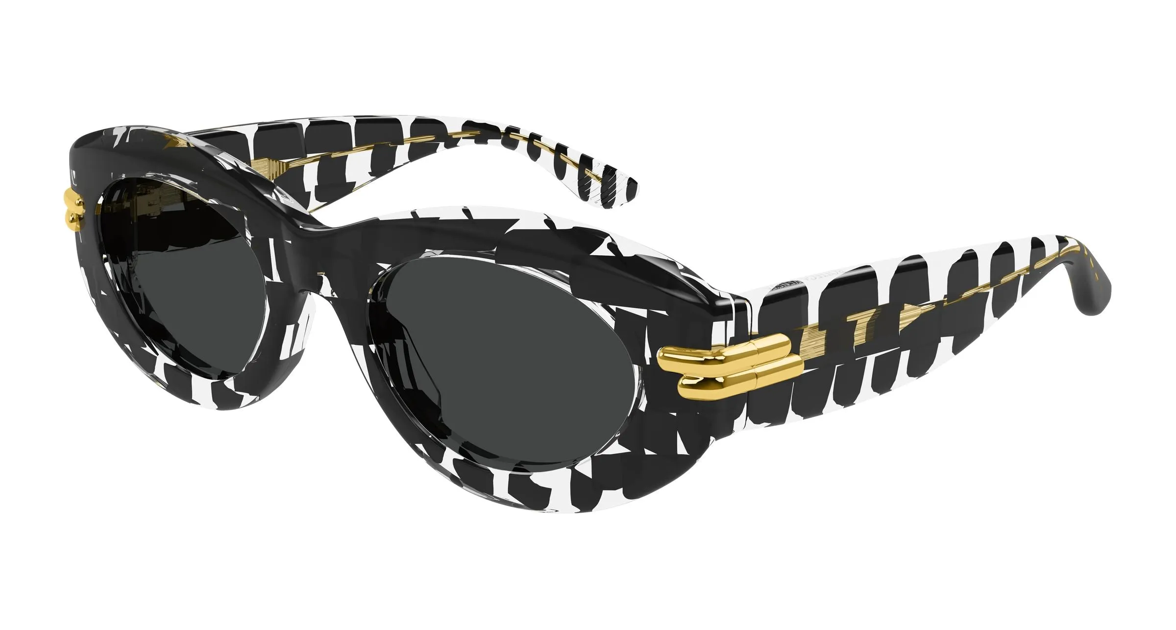Bottega Veneta BV1322S 005 Occhiali da sole Acetato Nero Grigio Rotonda - immagine 1