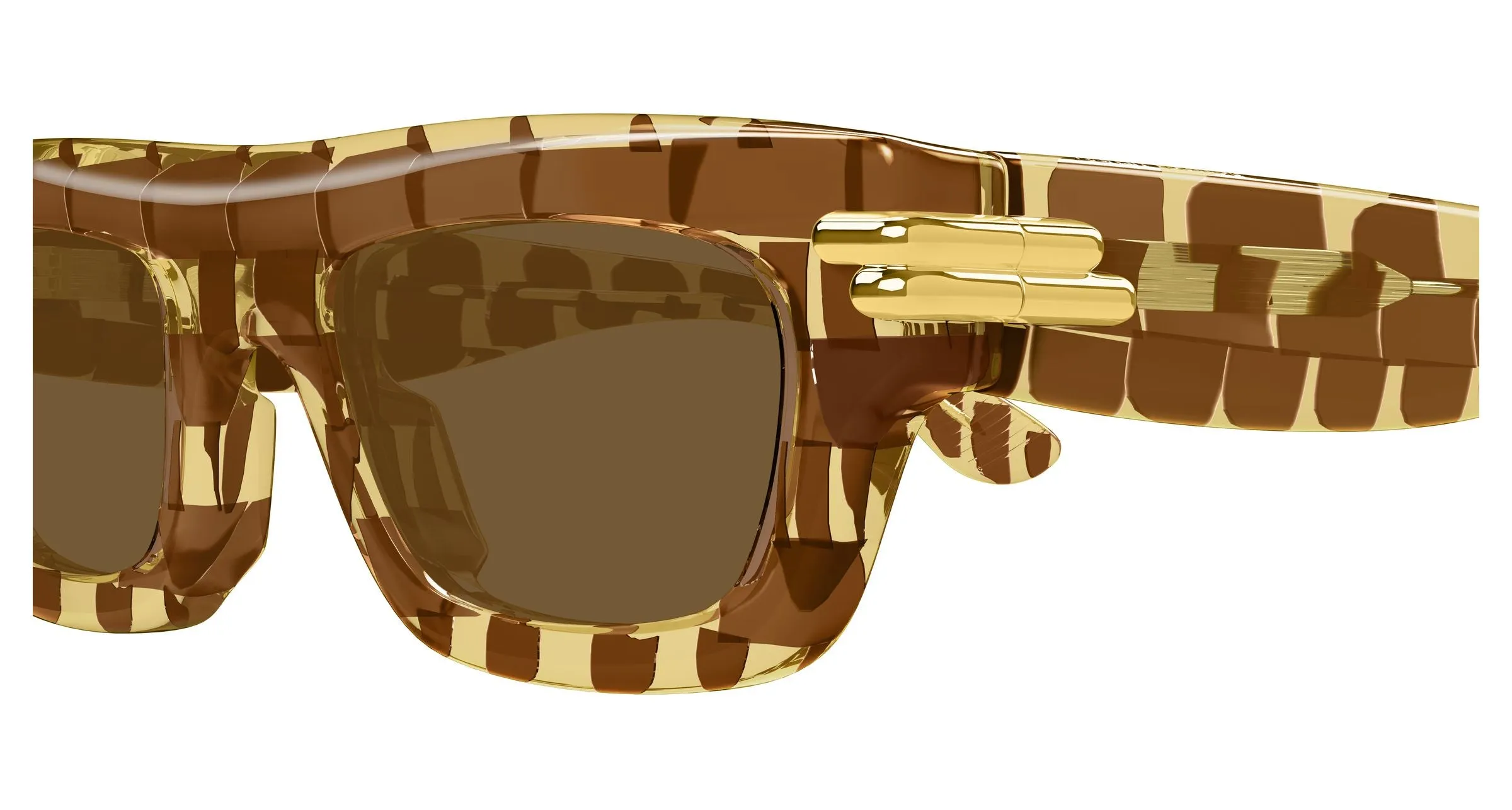 Bottega Veneta BV1321S 006 Occhiali da sole Acetato Marrone Marrone Squadrata - immagine 3