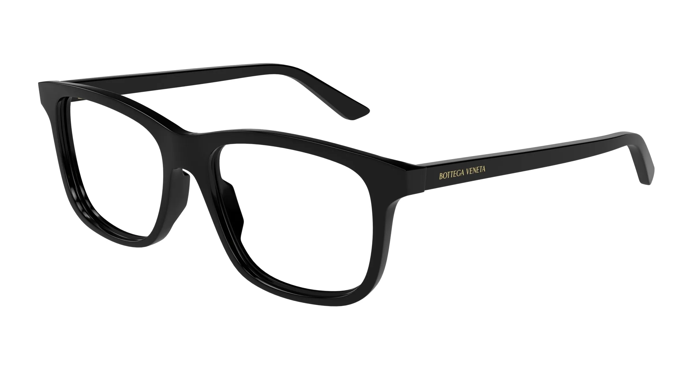 Bottega Veneta BV1316O 001 Montature da vista Acetato Nero Trasparente Squadrata - immagine 1