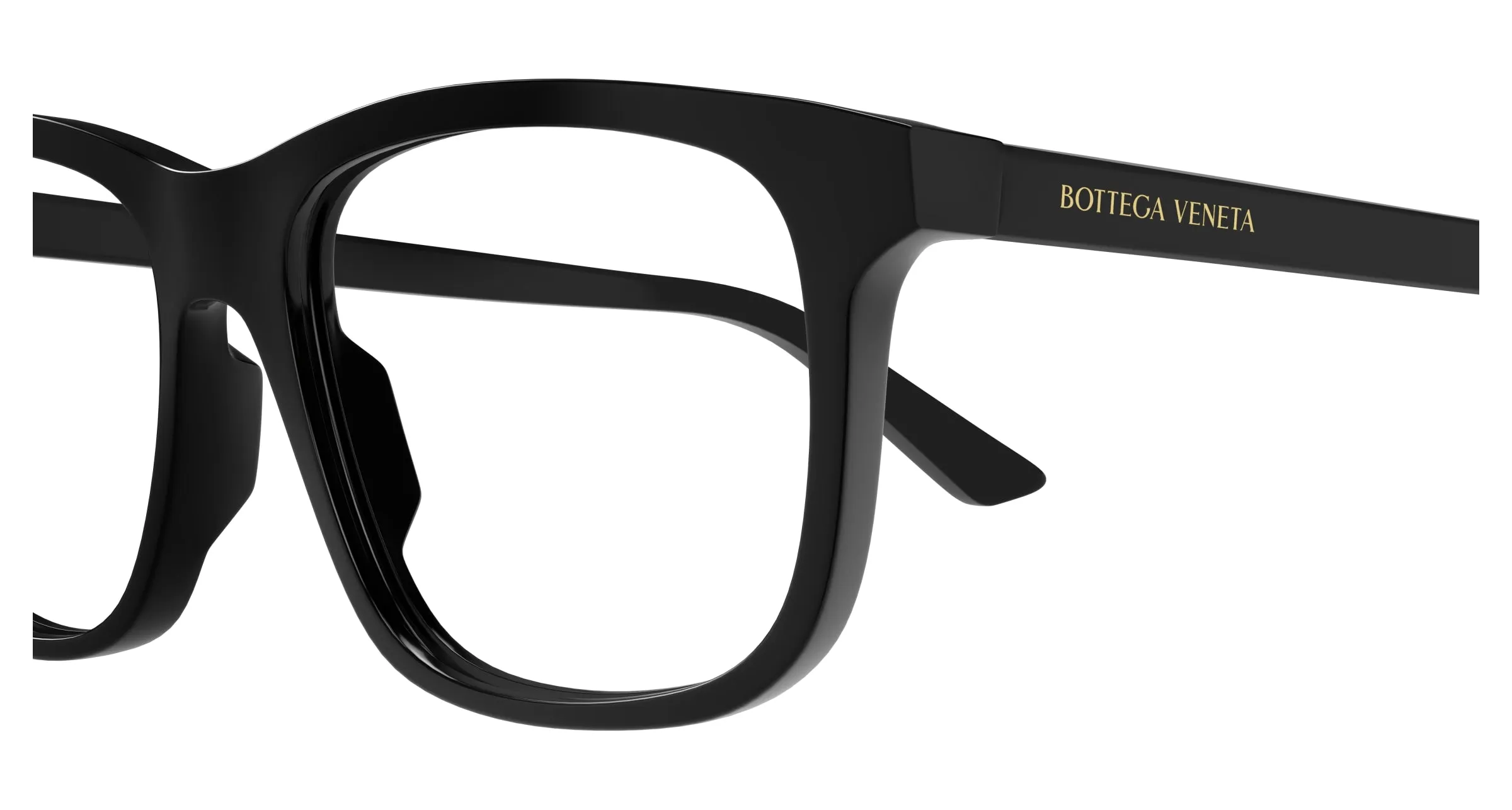 Bottega Veneta BV1316O 001 Montature da vista Acetato Nero Trasparente Squadrata - immagine 3