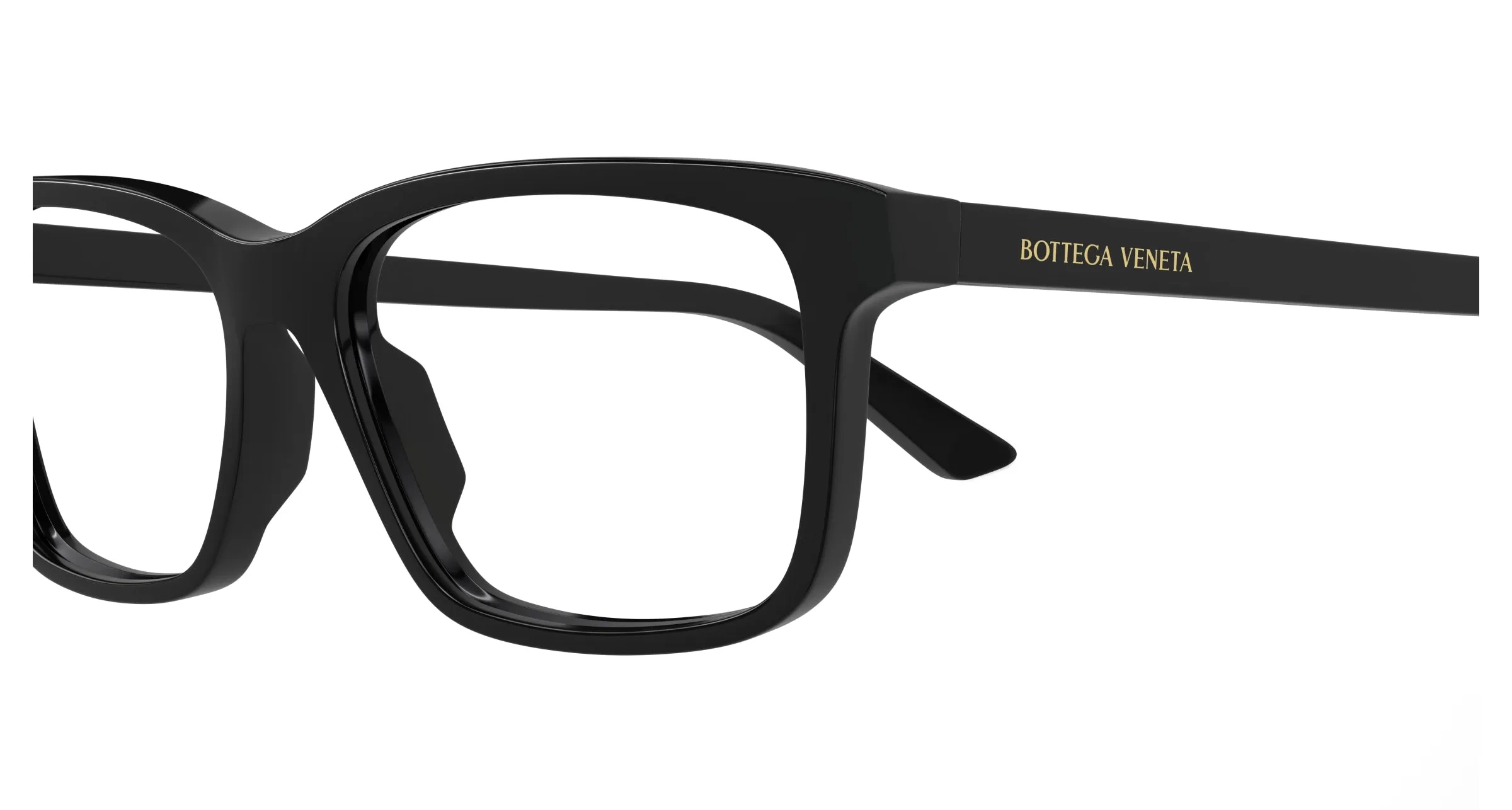 Bottega Veneta BV1314O 006 Montature da vista Acetato Nero Trasparente Squadrata - immagine 3