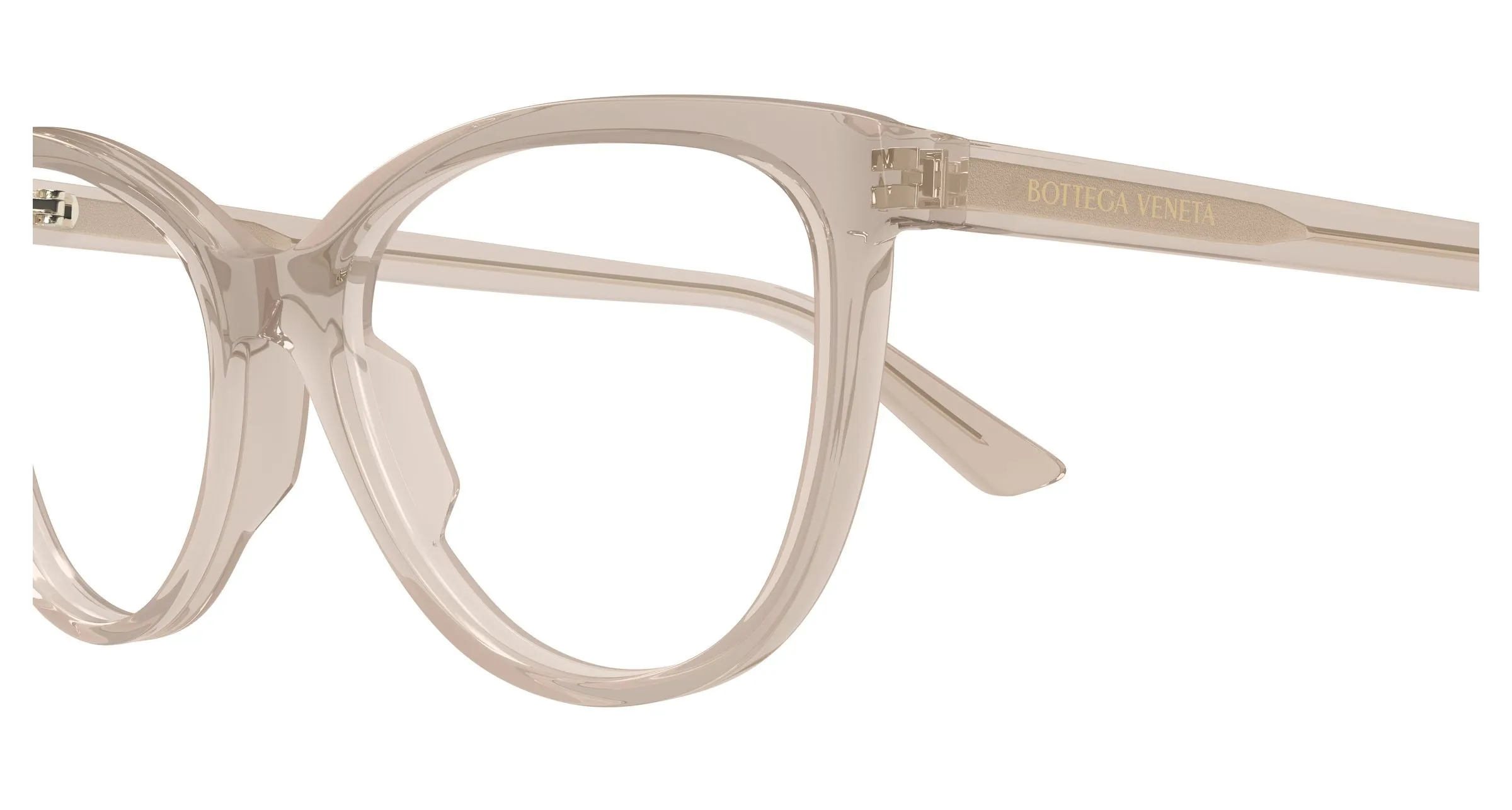 Bottega Veneta BV1313O 013 Montature da vista Acetato Marrone Trasparente Cat Eye - immagine 3