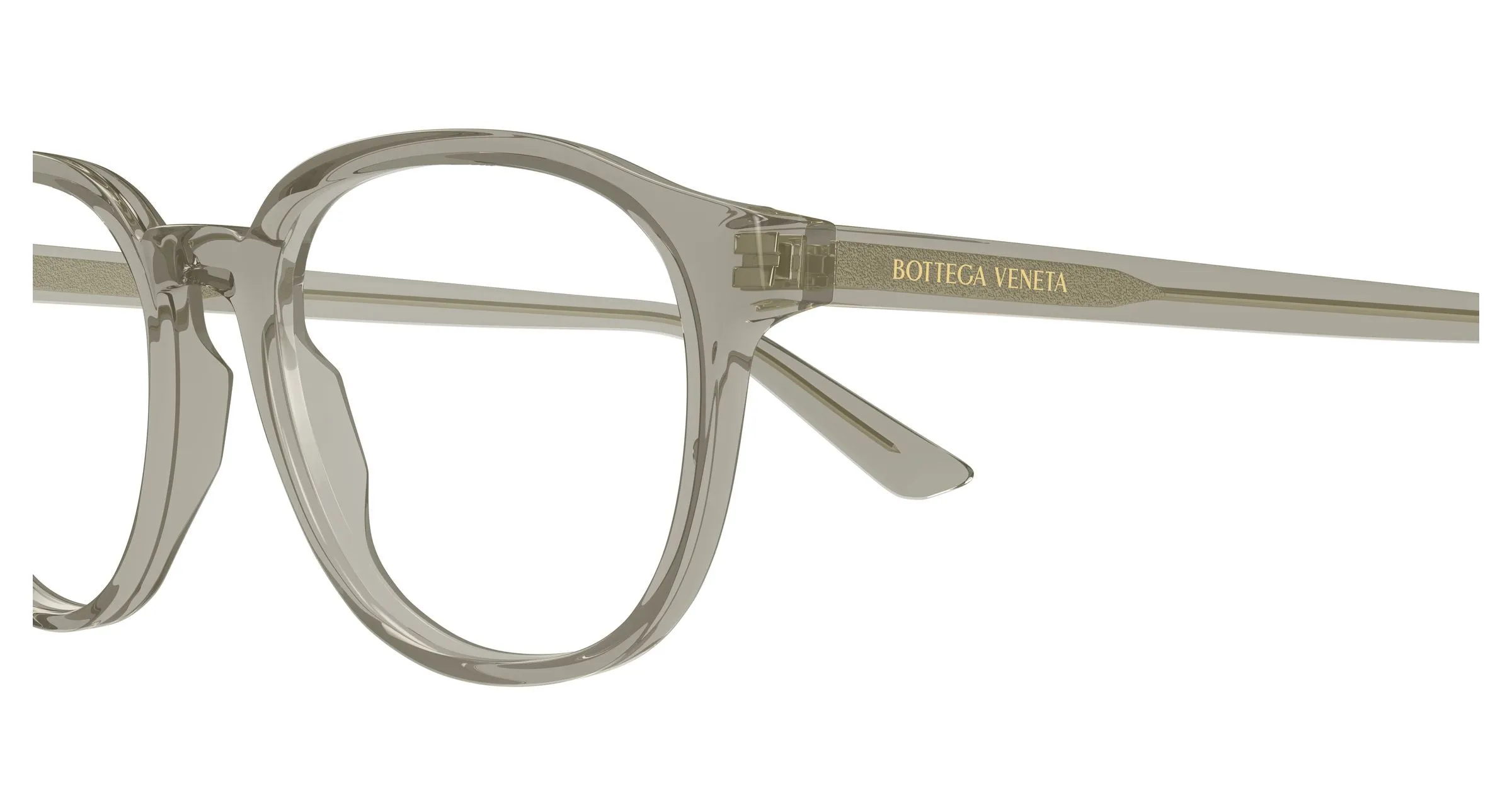 Bottega Veneta BV1312O 012 Montature da vista Acetato Marrone Trasparente Rotonda - immagine 3