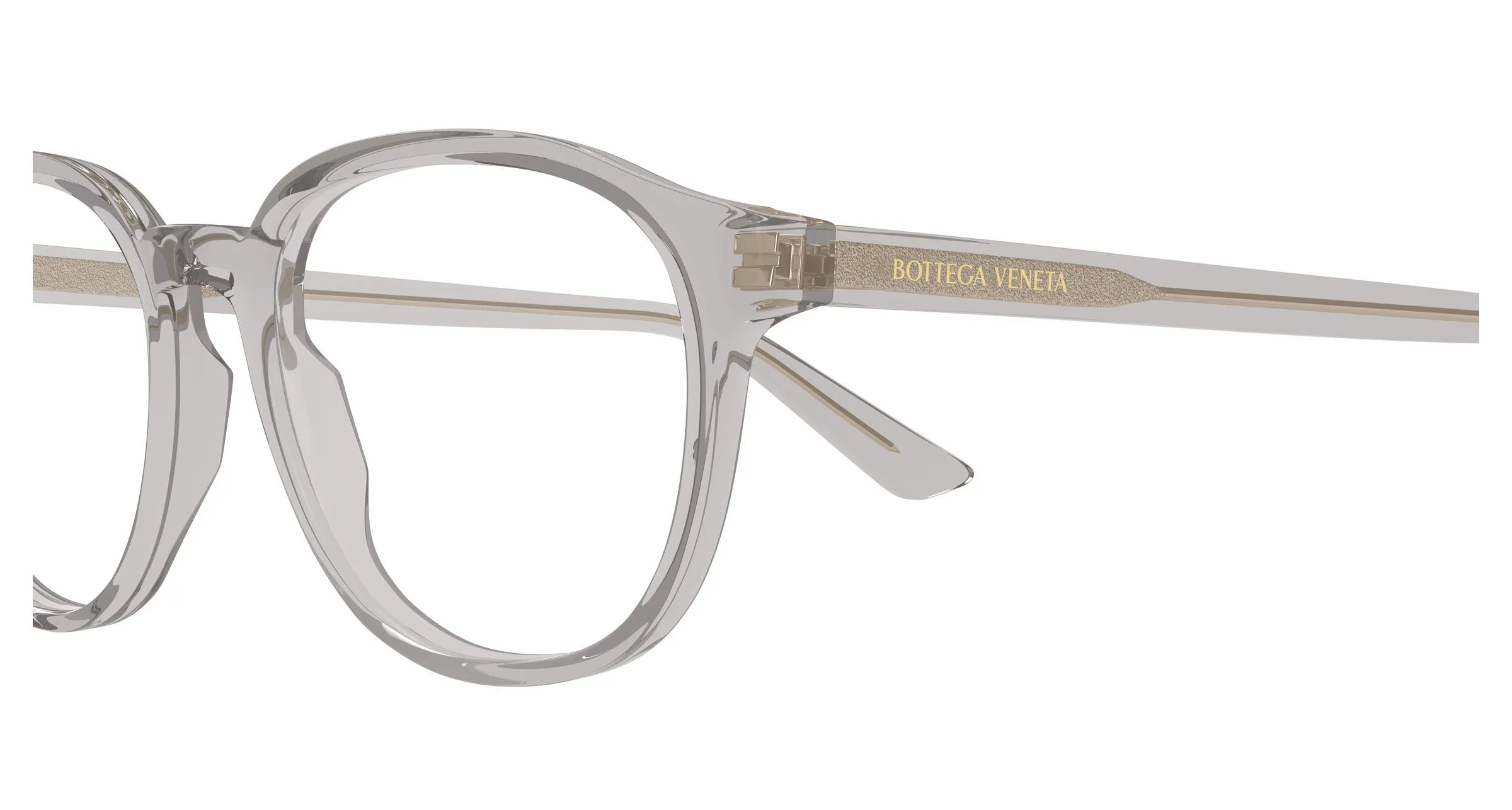 Bottega Veneta BV1312O 011 Montature da vista Acetato Grigio Trasparente Rotonda - immagine 3