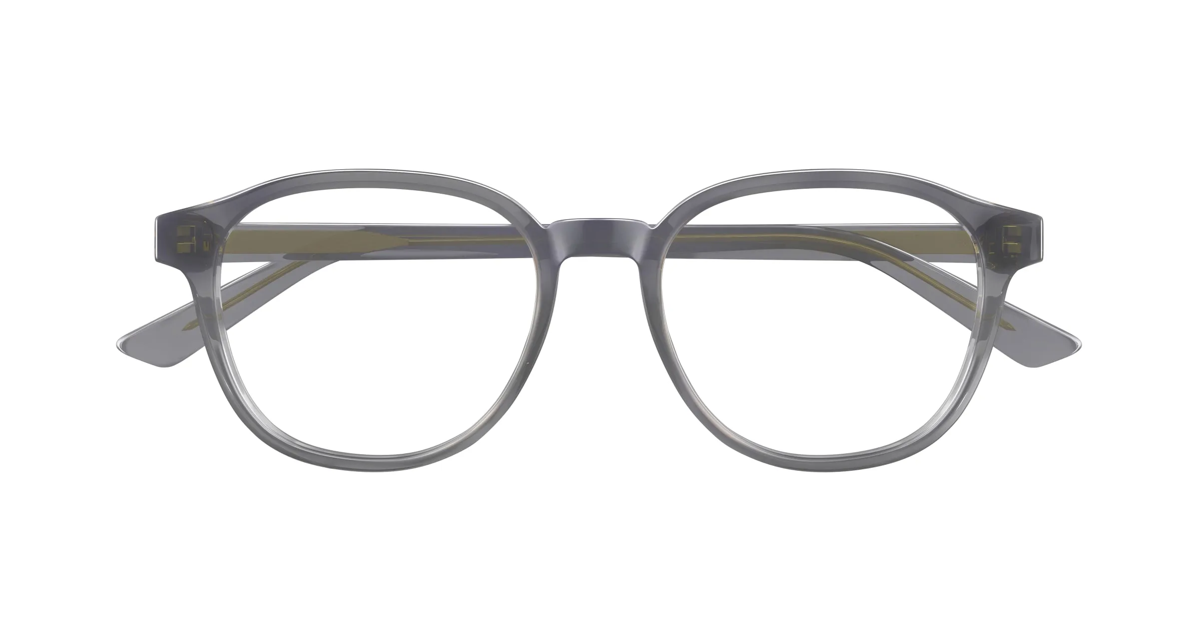 Bottega Veneta BV1312O 009 Montature da vista Acetato Grigio Trasparente Rotonda - immagine 2