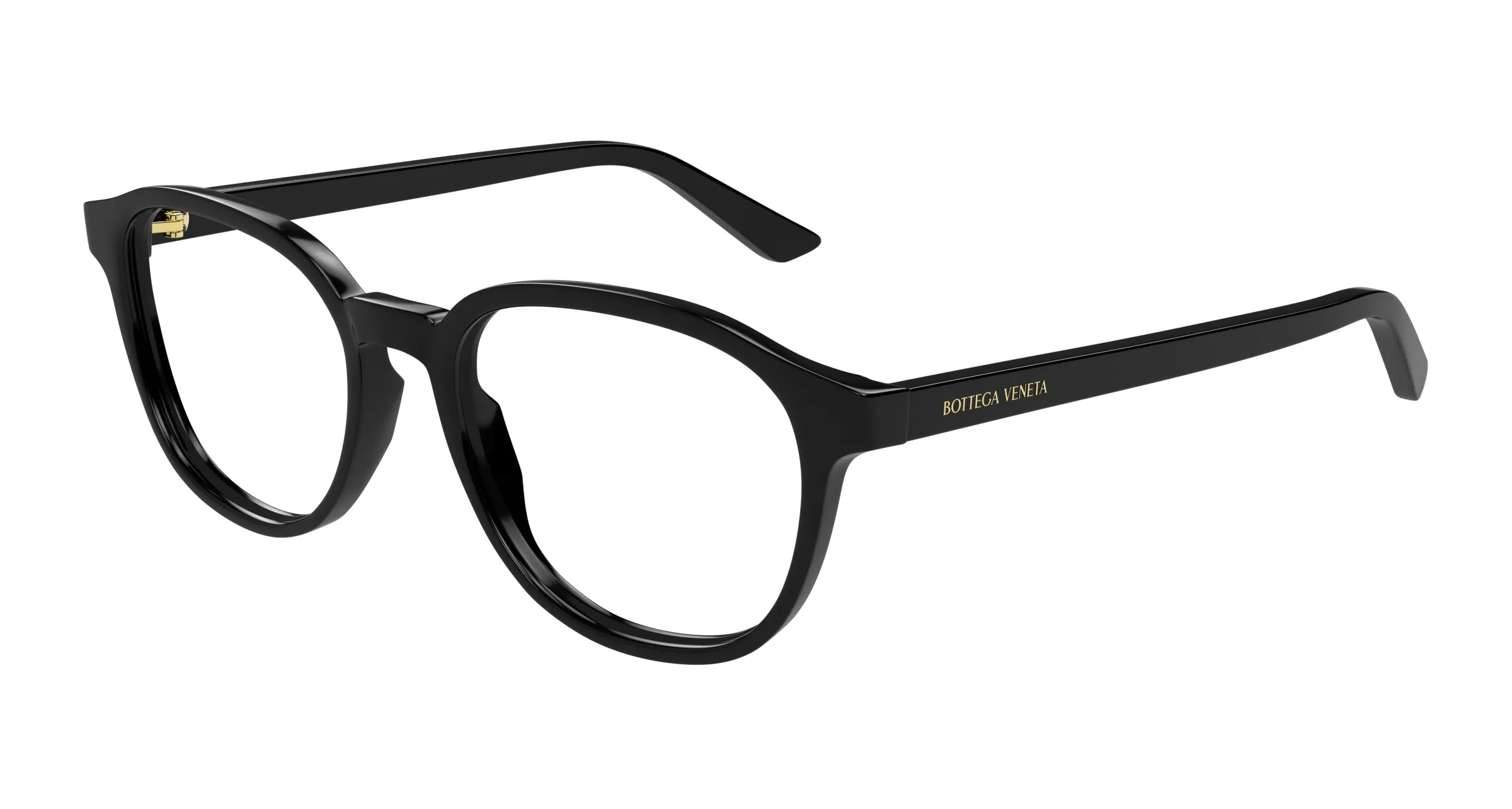 Bottega Veneta BV1312O 006 Montature da vista Acetato Nero Trasparente Rotonda - immagine 1