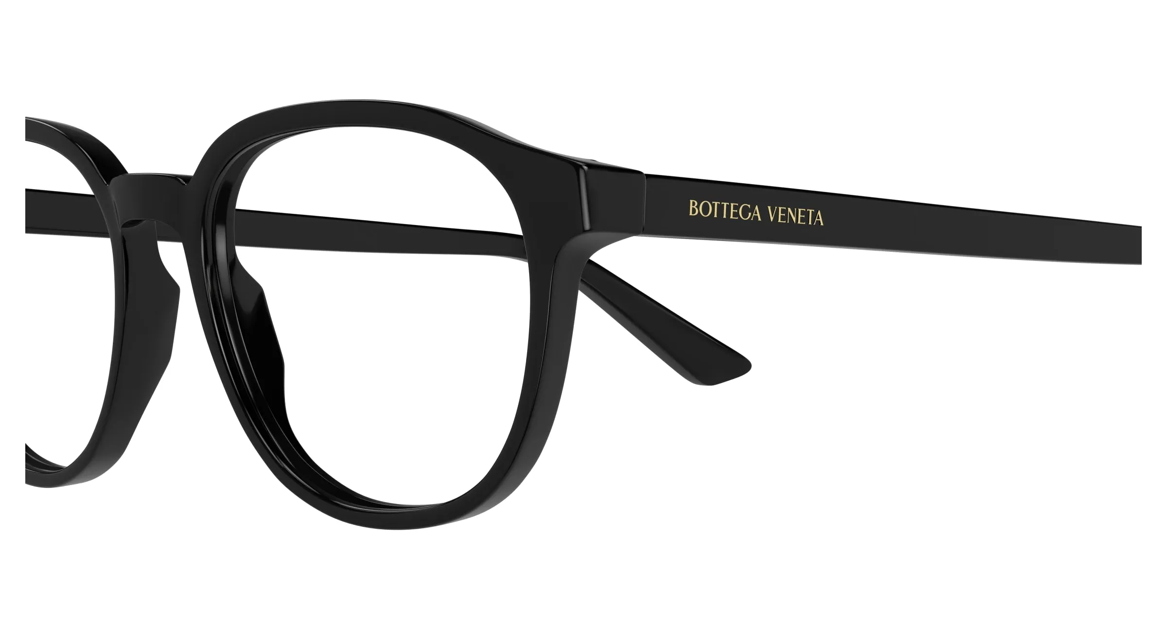 Bottega Veneta BV1312O 006 Montature da vista Acetato Nero Trasparente Rotonda - immagine 3