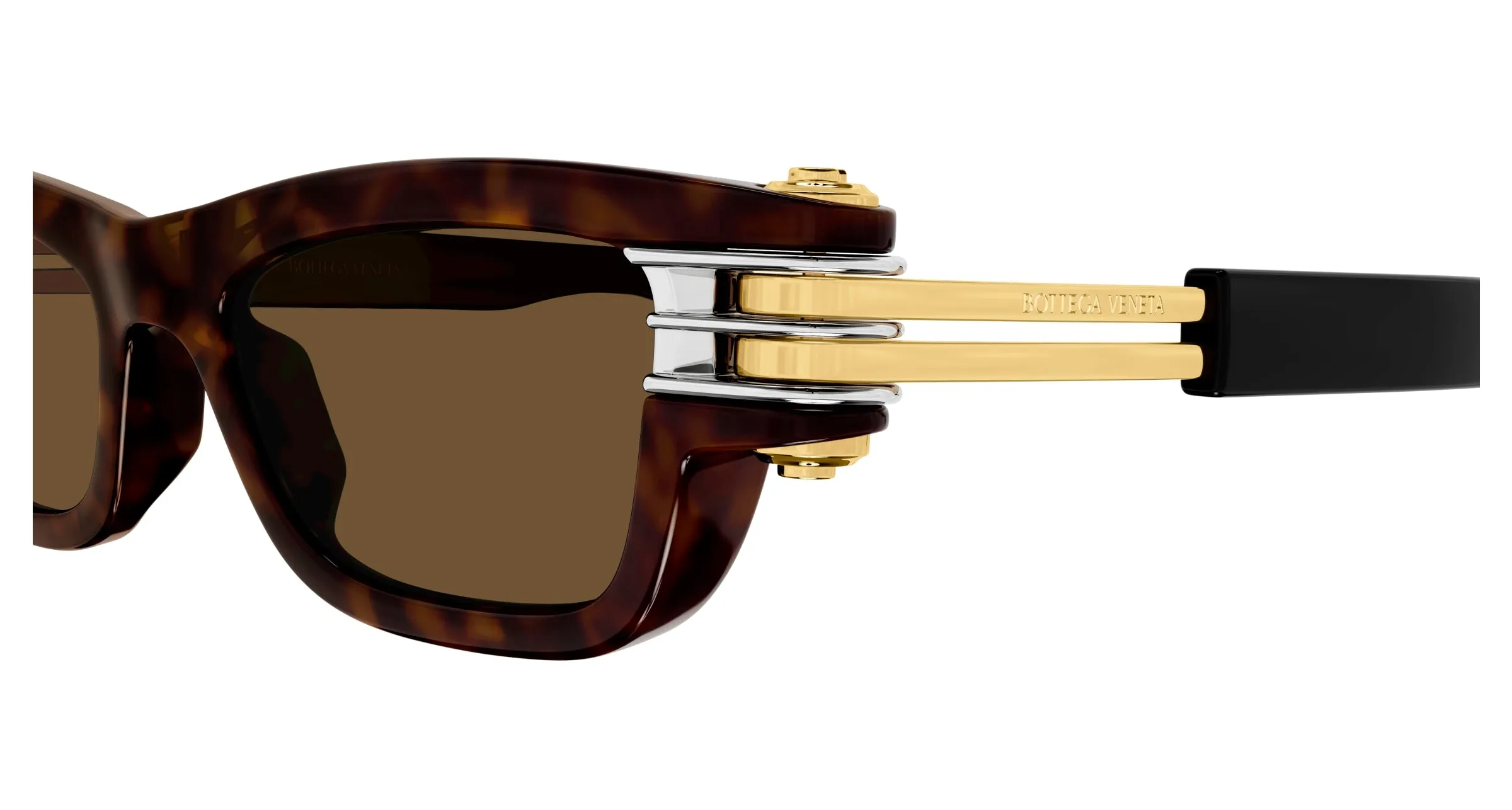 Bottega Veneta BV1308S 002 Occhiali da sole Iniettato Havana Marrone Squadrata - immagine 3