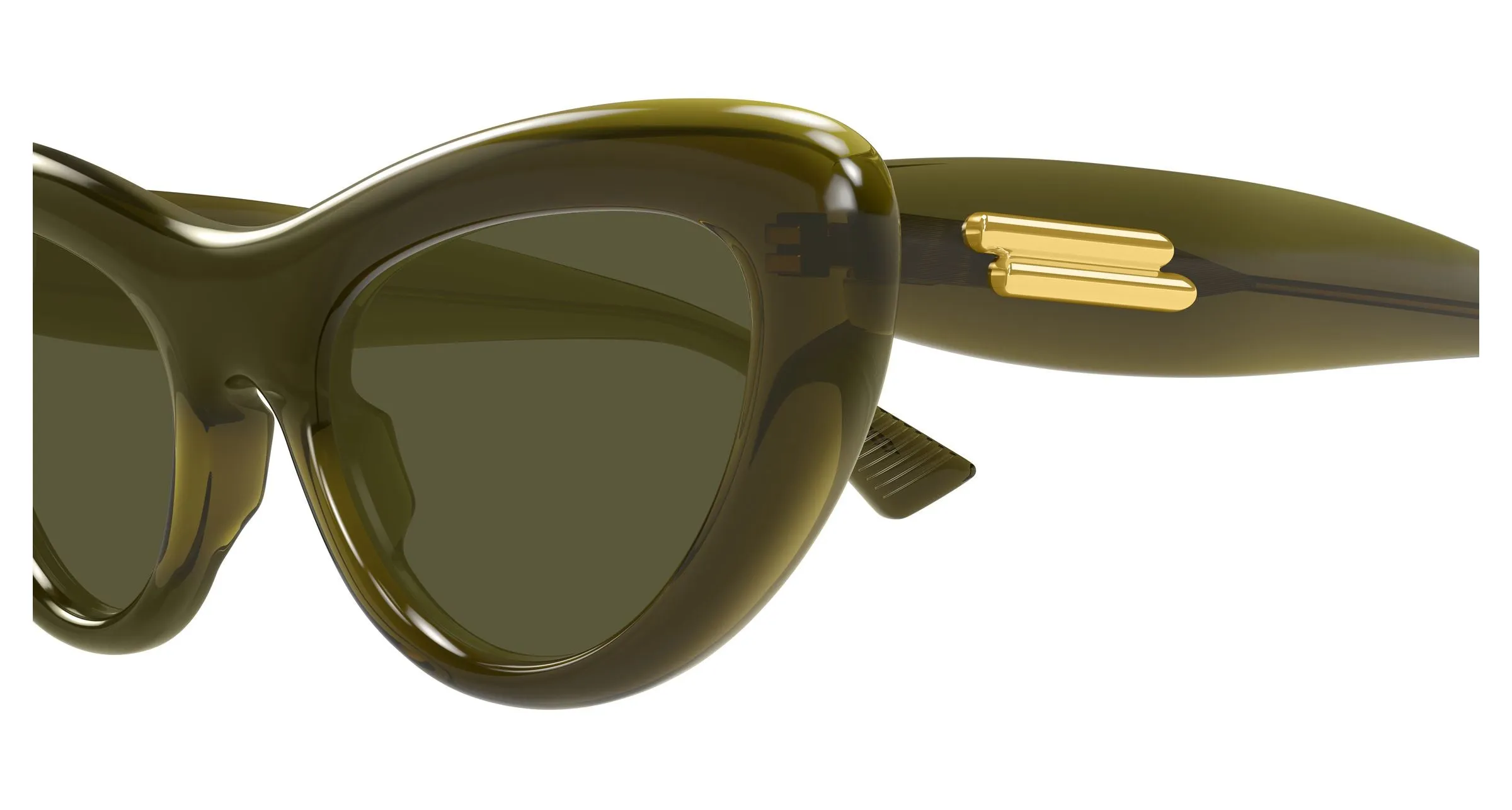 Bottega Veneta BV1282S 005 Occhiali da sole Acetato Verde Verde Cat Eye - immagine 3