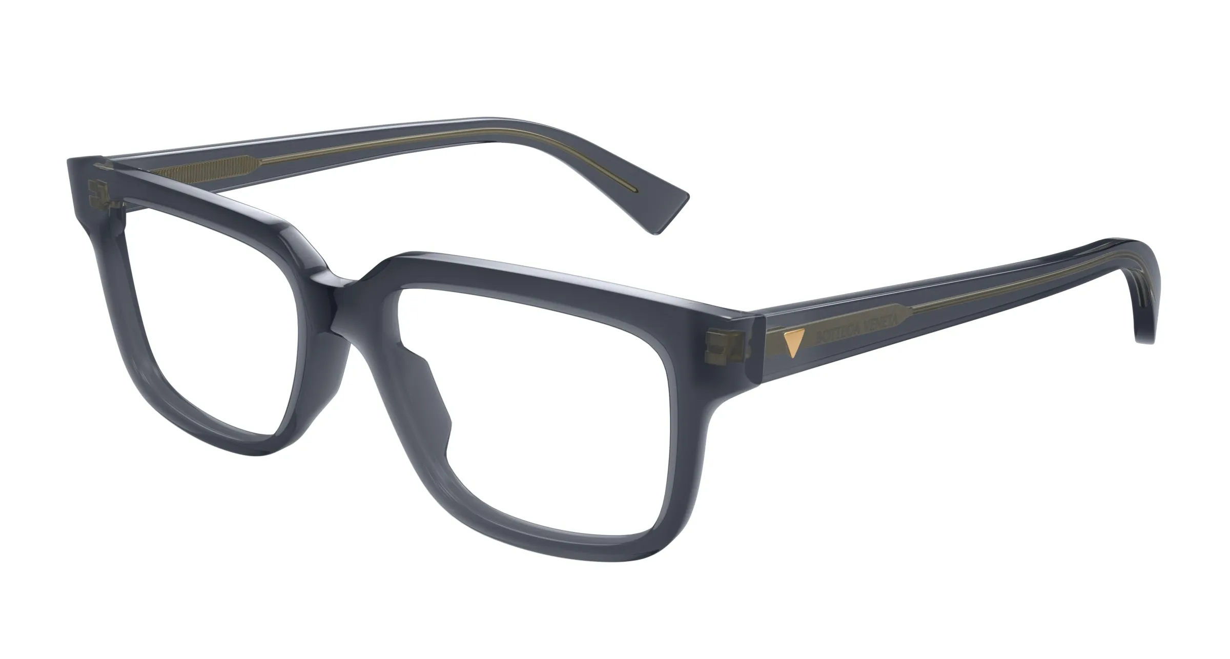 Bottega Veneta BV1256O 011 Montature da vista Acetato Grigio Trasparente Squadrata - immagine 1
