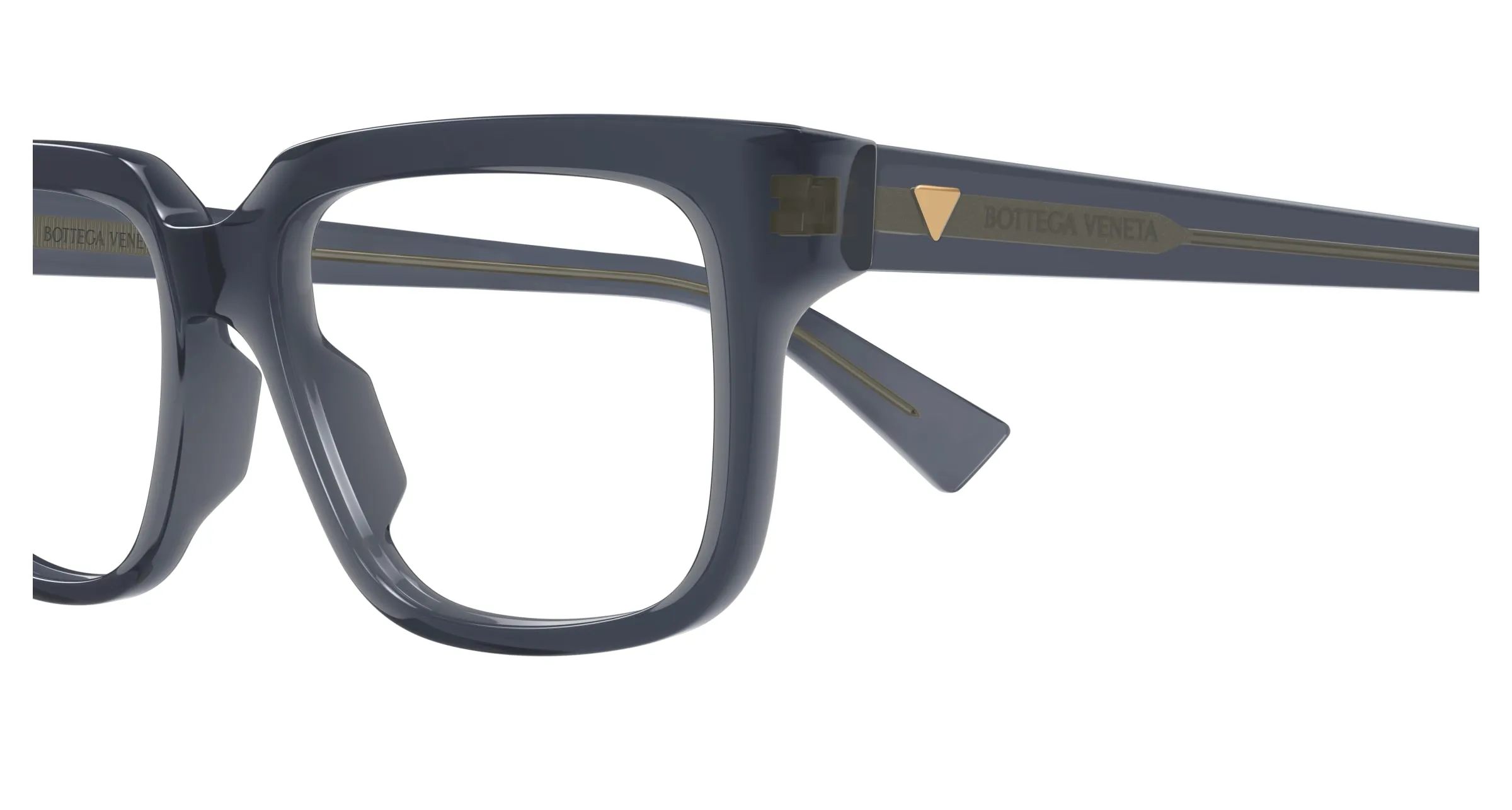 Bottega Veneta BV1256O 011 Montature da vista Acetato Grigio Trasparente Squadrata - immagine 3
