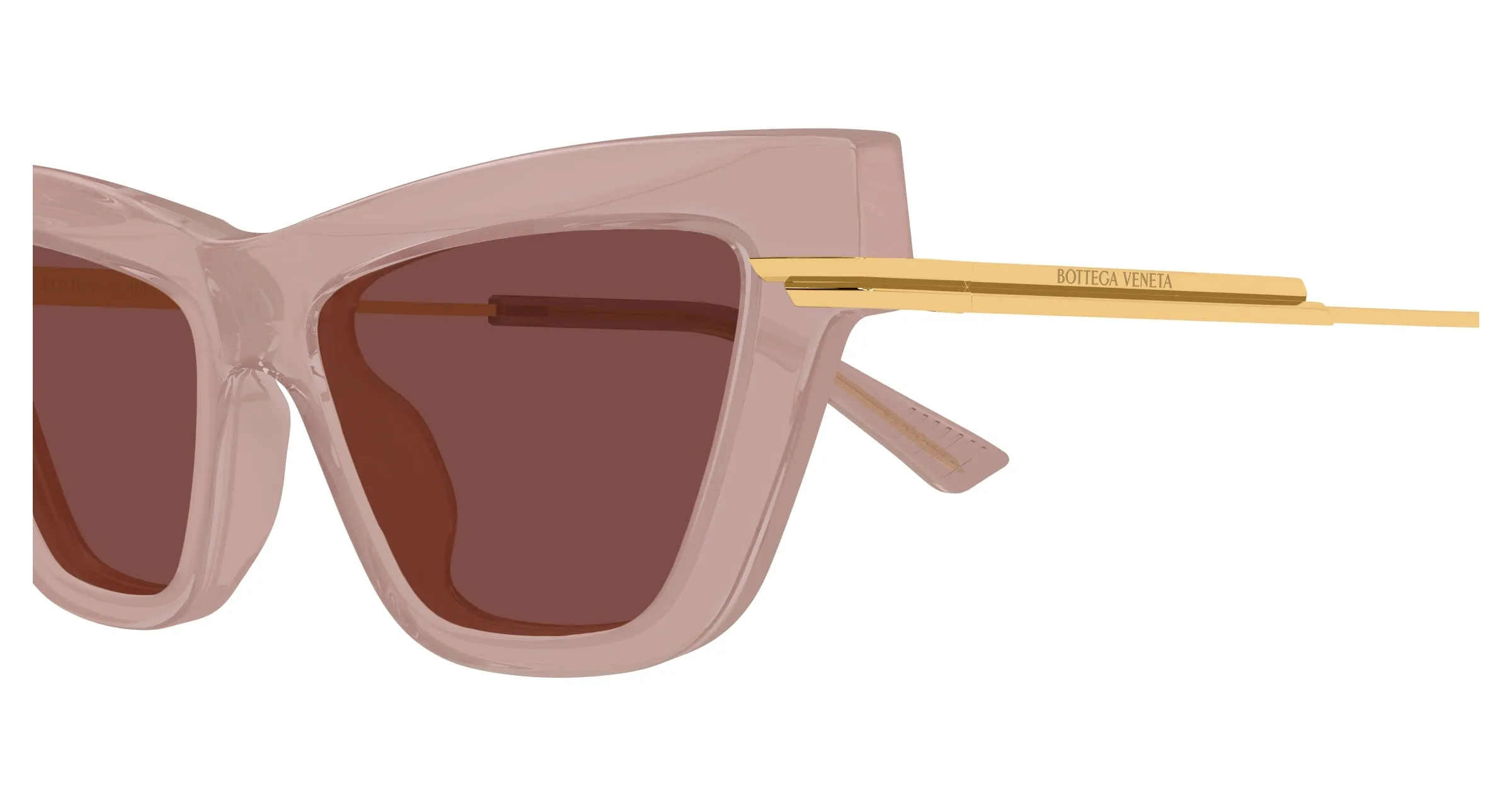 Bottega Veneta BV1241S 006 Occhiali da sole Acetato Rosso Marrone Cat Eye - immagine 3