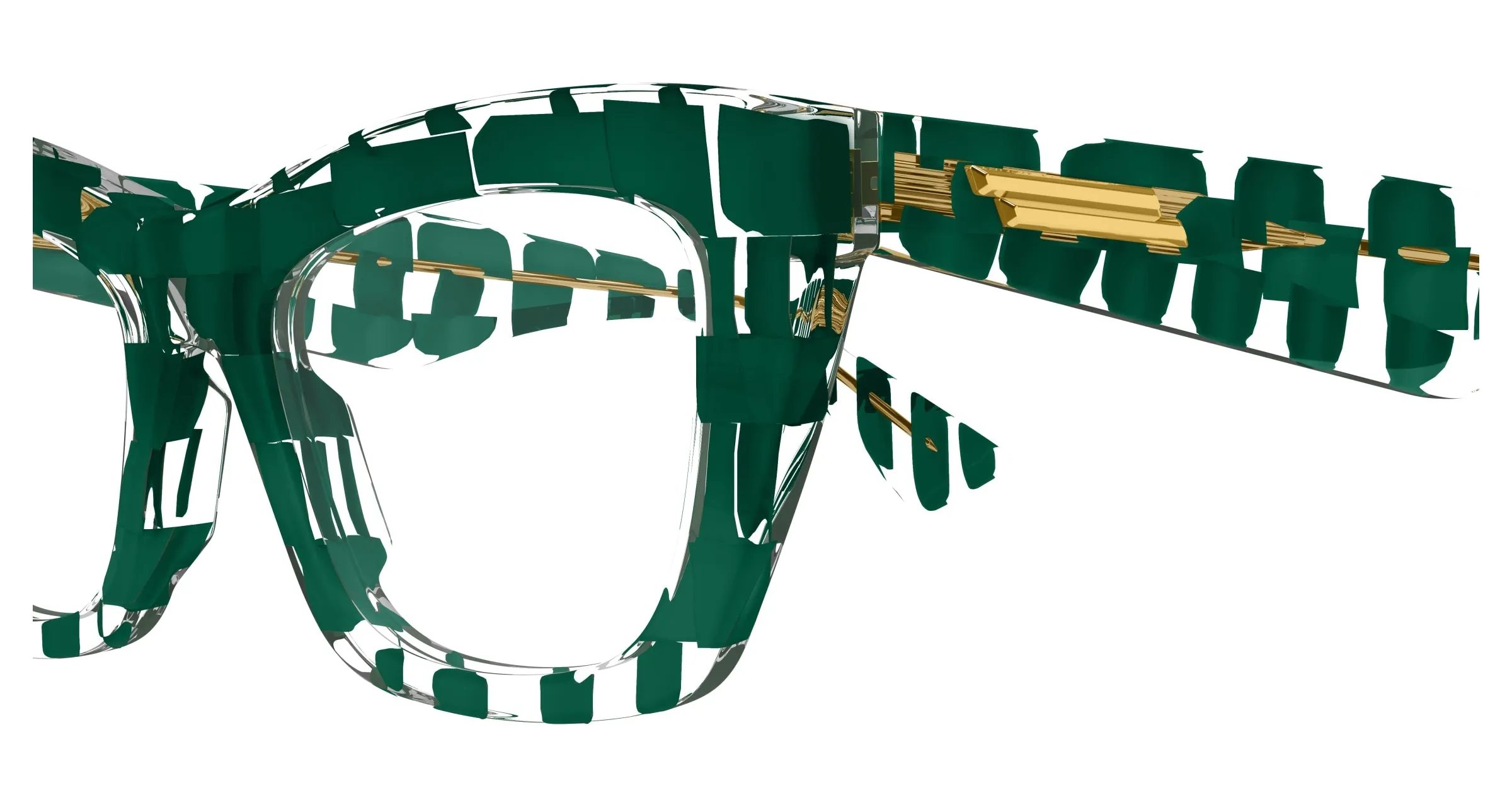 Bottega Veneta BV1215O 008 Montature da vista Acetato Verde Trasparente Cat Eye - immagine 3