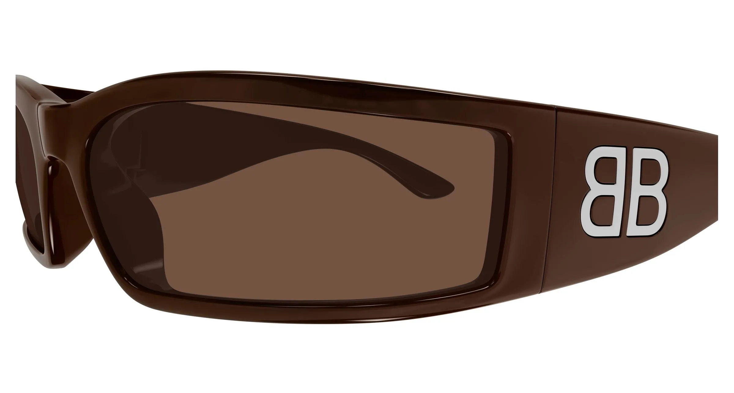 Balenciaga BB0458S 004 Occhiali da sole Acetato Marrone Marrone Maschera - immagine 3