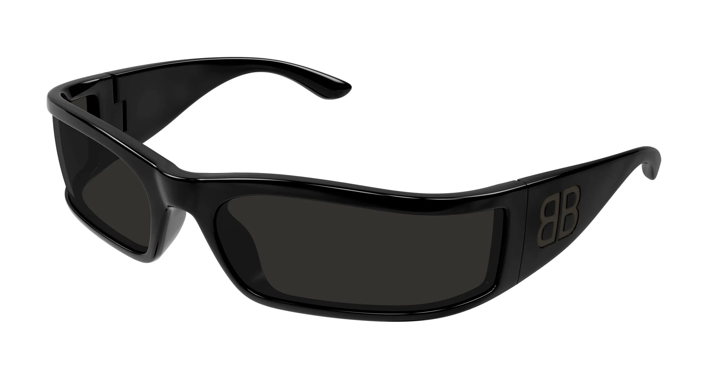 Balenciaga BB0458S 002 Occhiali da sole Acetato Nero Grigio Maschera - immagine 1