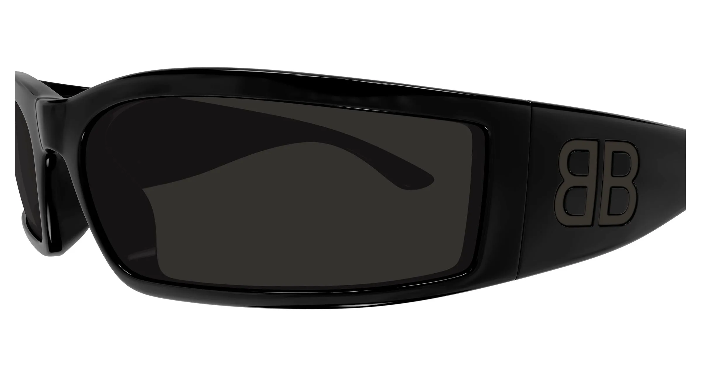 Balenciaga BB0458S 002 Occhiali da sole Acetato Nero Grigio Maschera - immagine 3