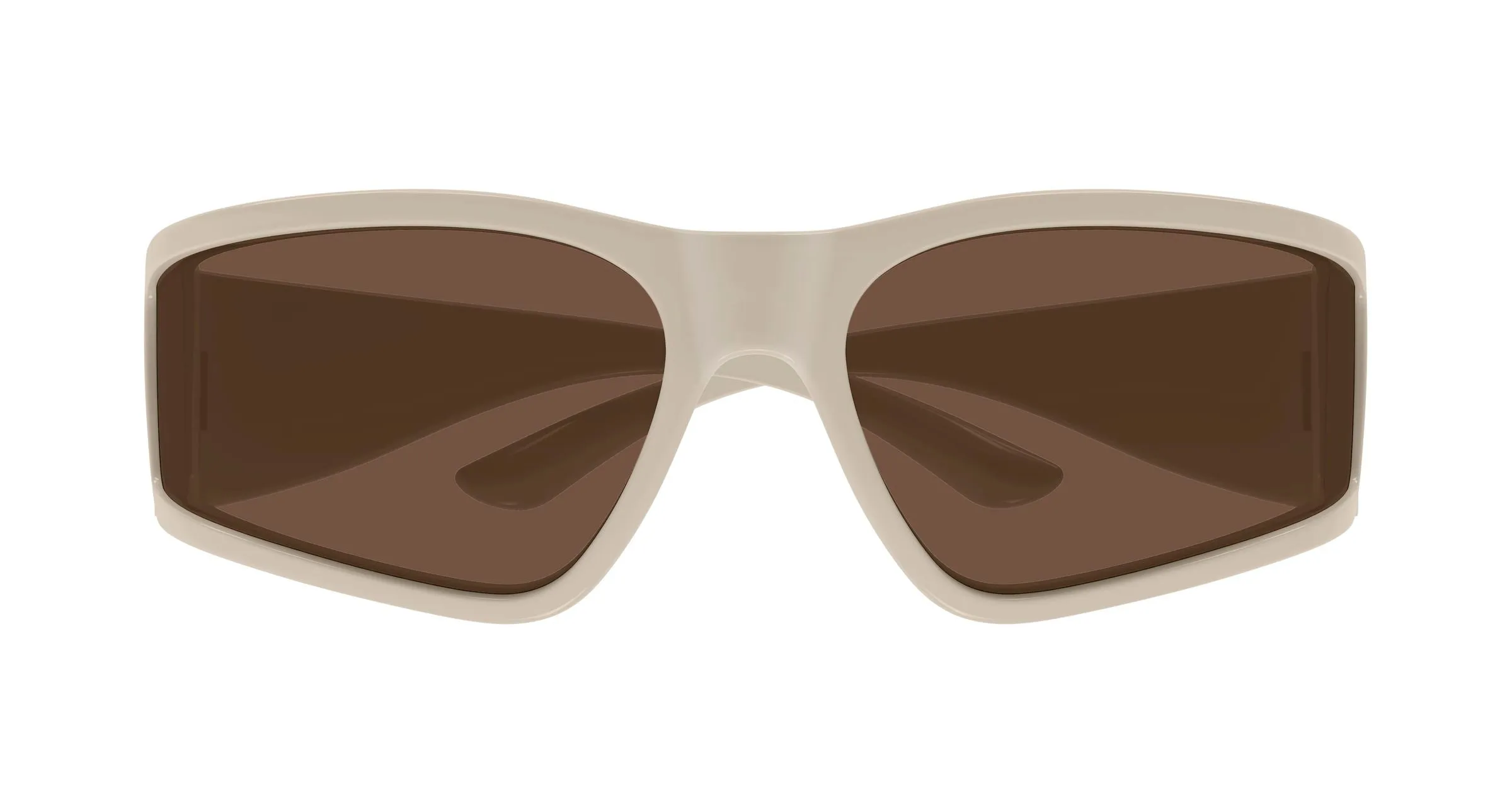 Balenciaga BB0457S 005 Occhiali da sole Acetato Avorio Marrone Maschera - immagine 2