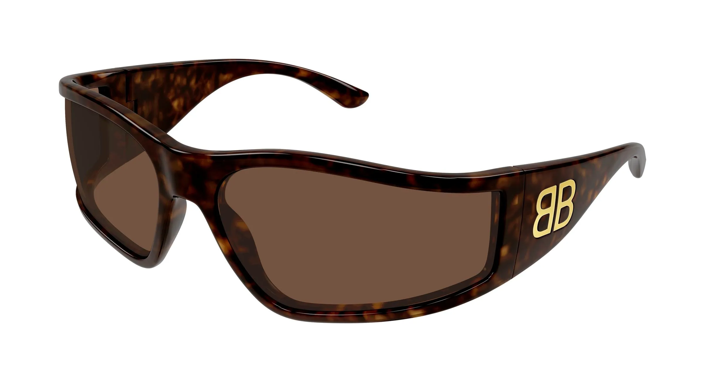 Balenciaga BB0457S 003 Occhiali da sole Acetato Havana Marrone Maschera - immagine 1