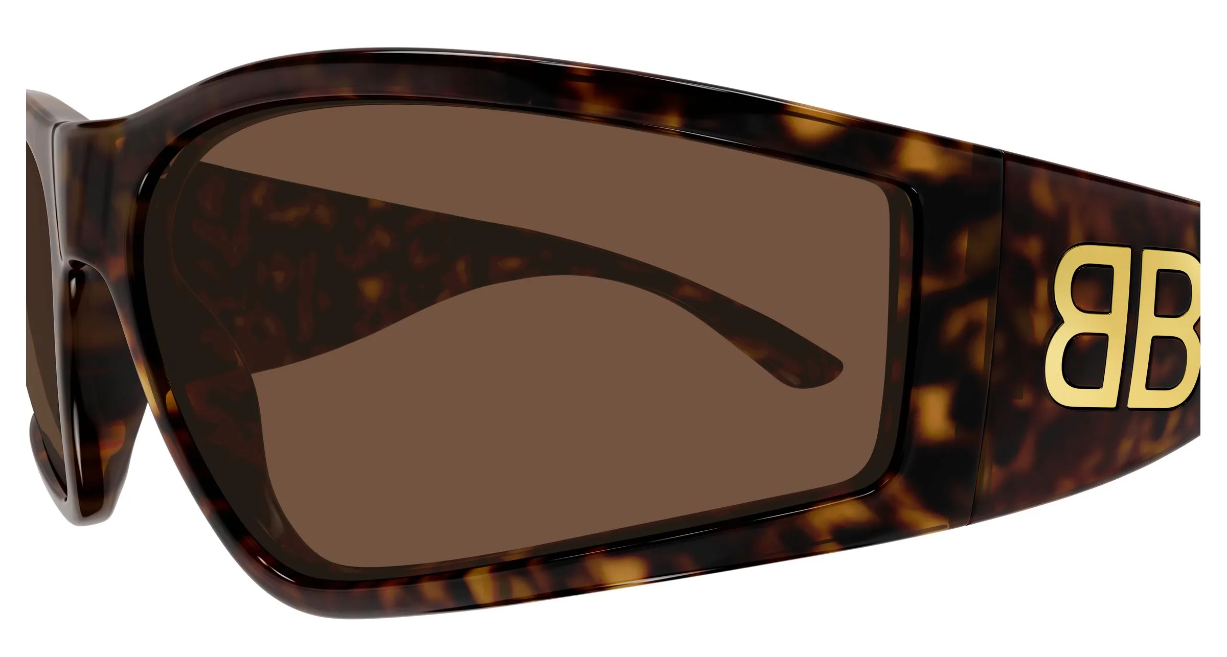 Balenciaga BB0457S 003 Occhiali da sole Acetato Havana Marrone Maschera - immagine 3