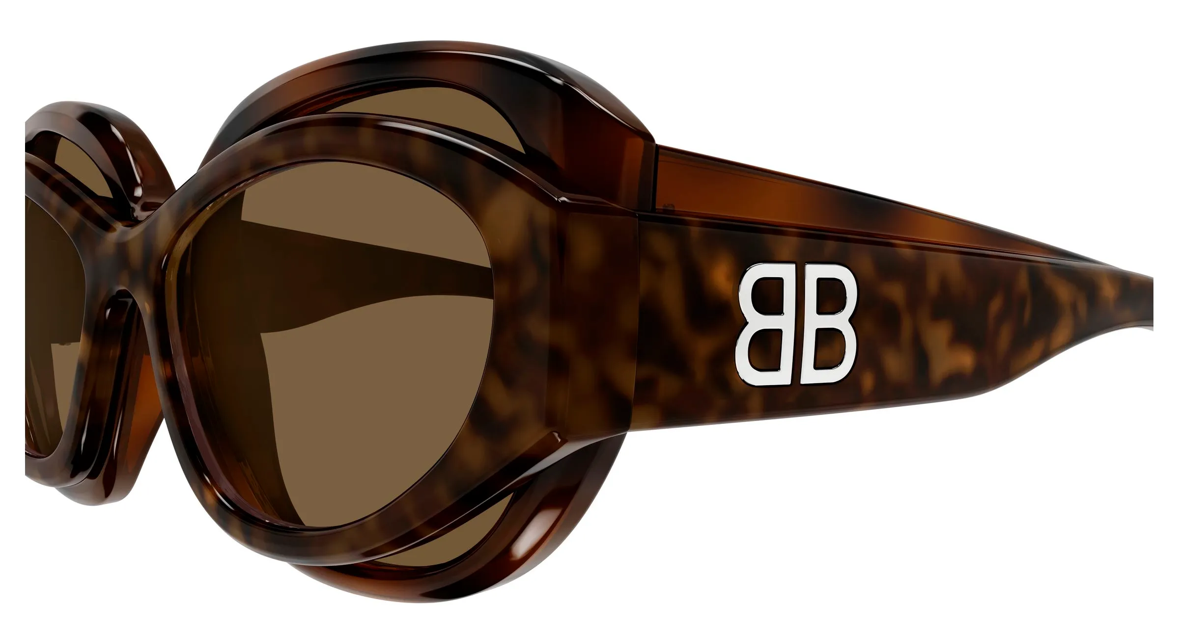 Balenciaga BB0456S 003 Occhiali da sole Acetato Havana Marrone Cat Eye - immagine 3
