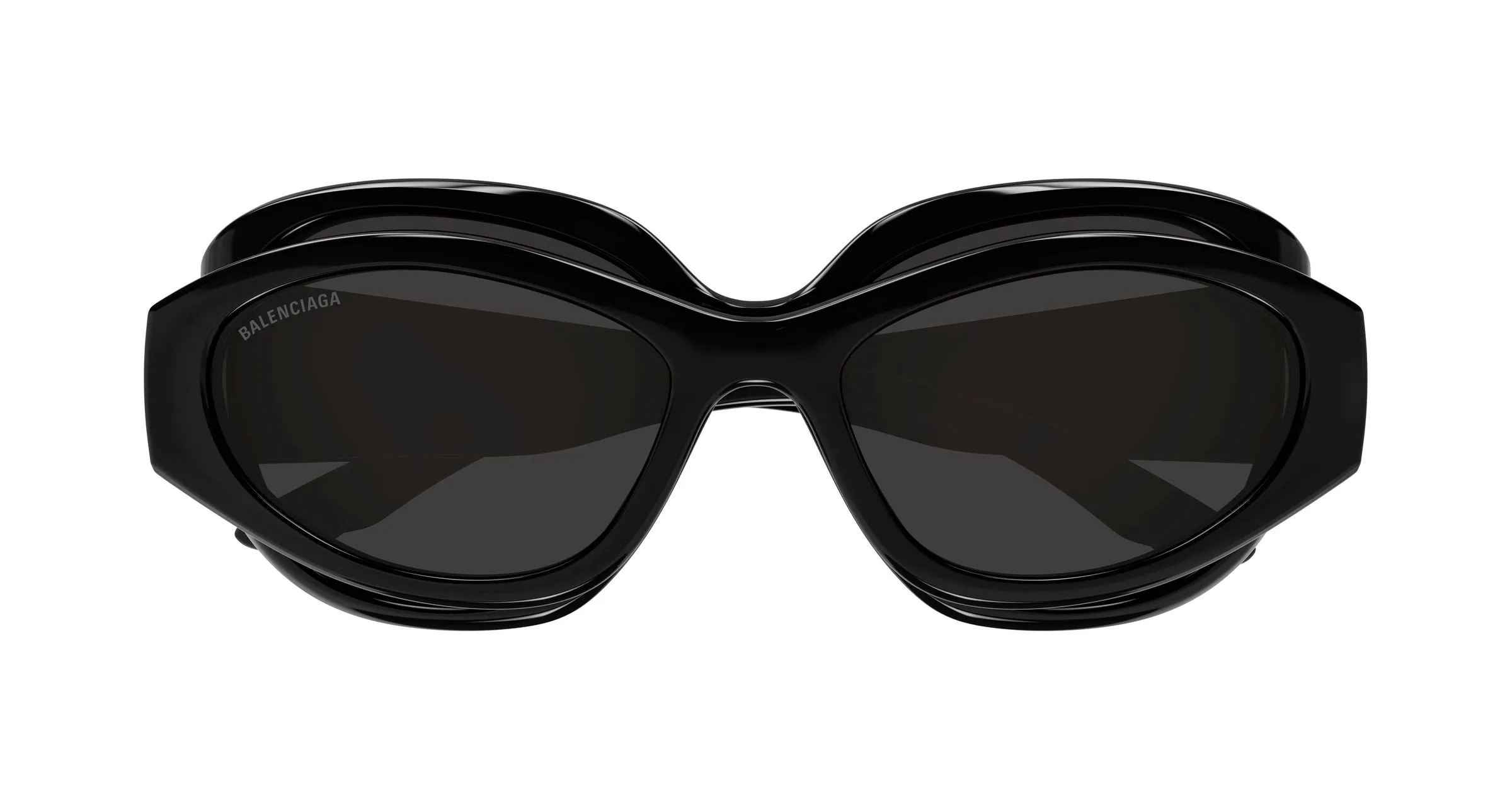 Balenciaga BB0456S 001 Occhiali da sole Acetato Nero Grigio Cat Eye - immagine 2