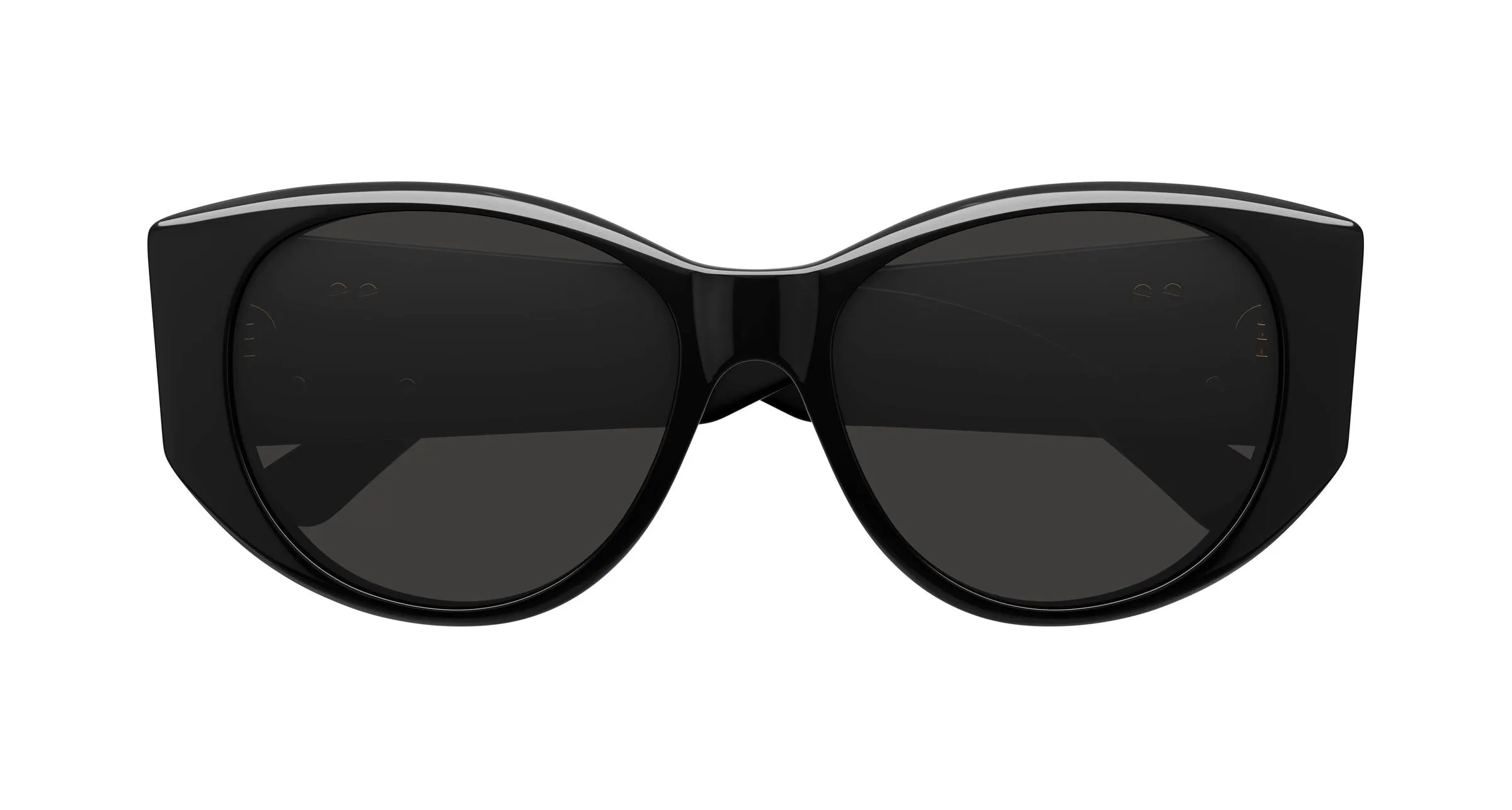 Balenciaga BB0455S 004 Occhiali da sole Acetato Nero Grigio Geometrica - immagine 2
