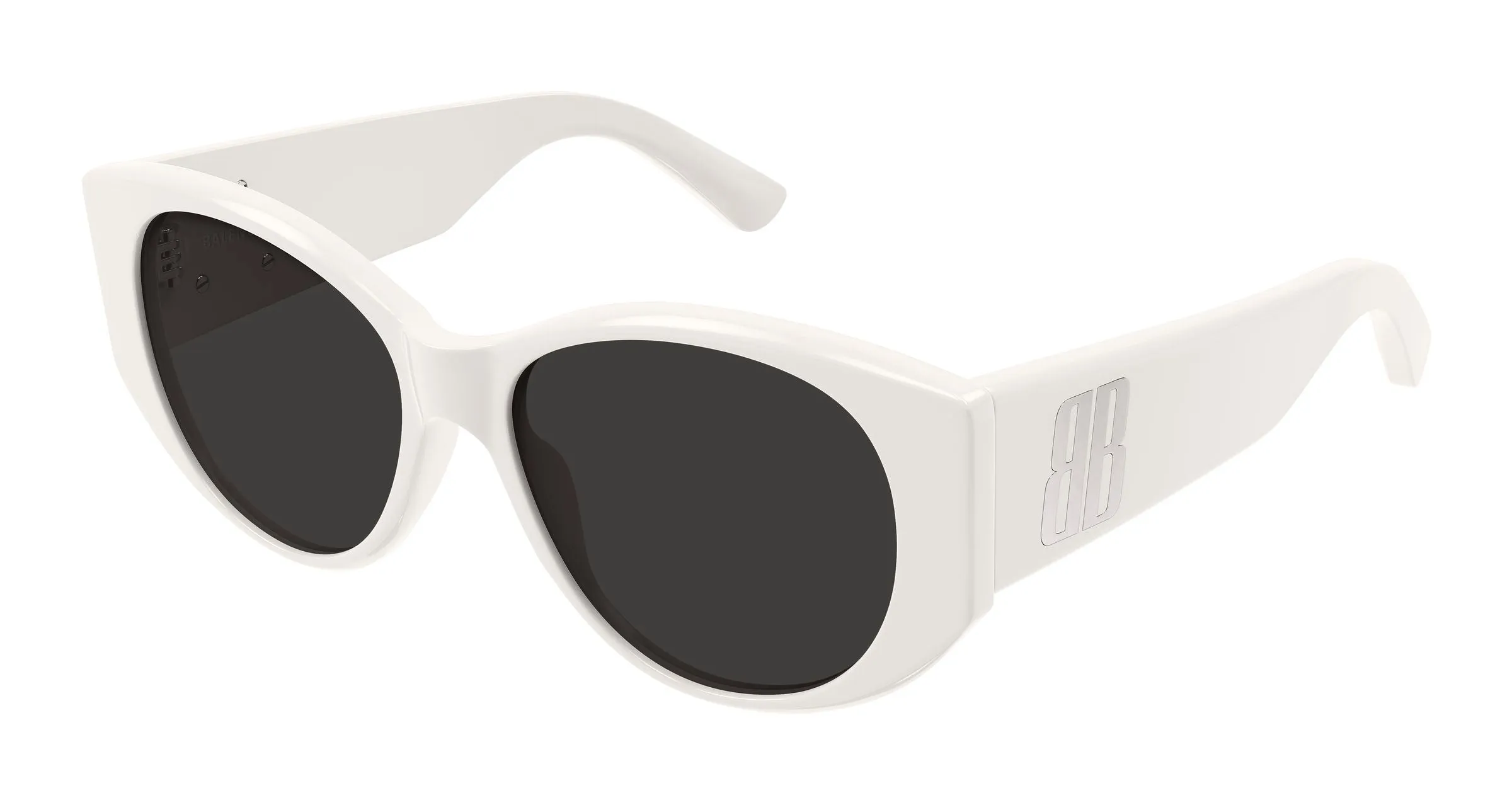 Balenciaga BB0455S 003 Occhiali da sole Acetato Bianco Grigio Geometrica - immagine 1
