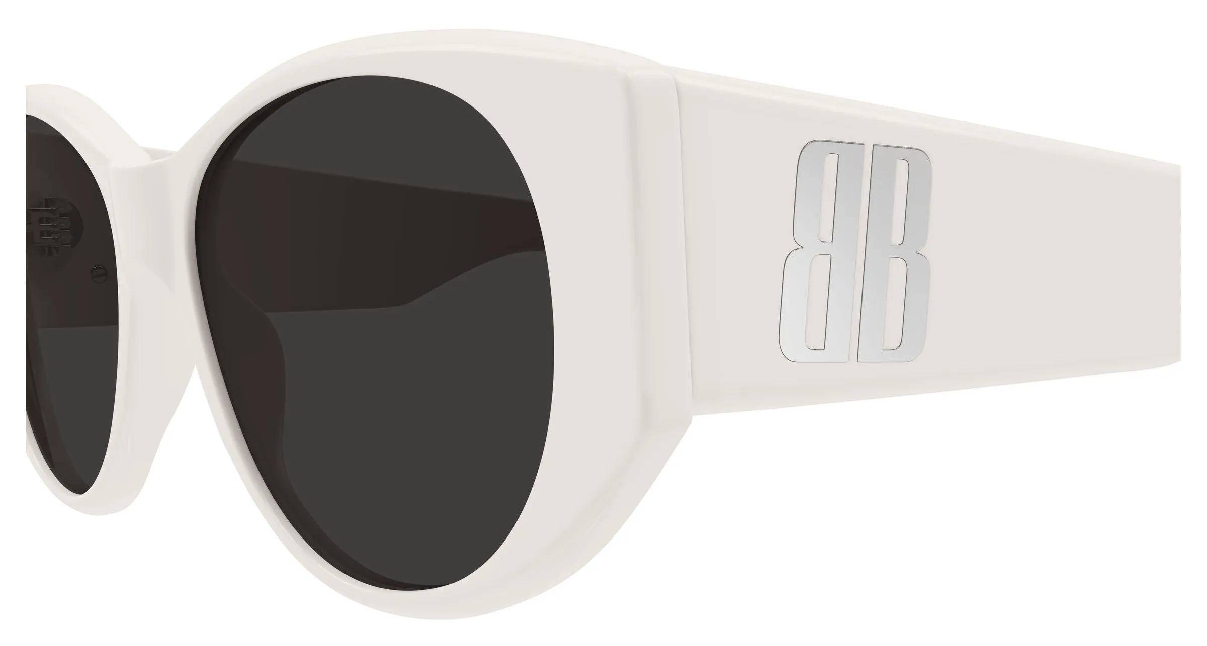 Balenciaga BB0455S 003 Occhiali da sole Acetato Bianco Grigio Geometrica - immagine 3