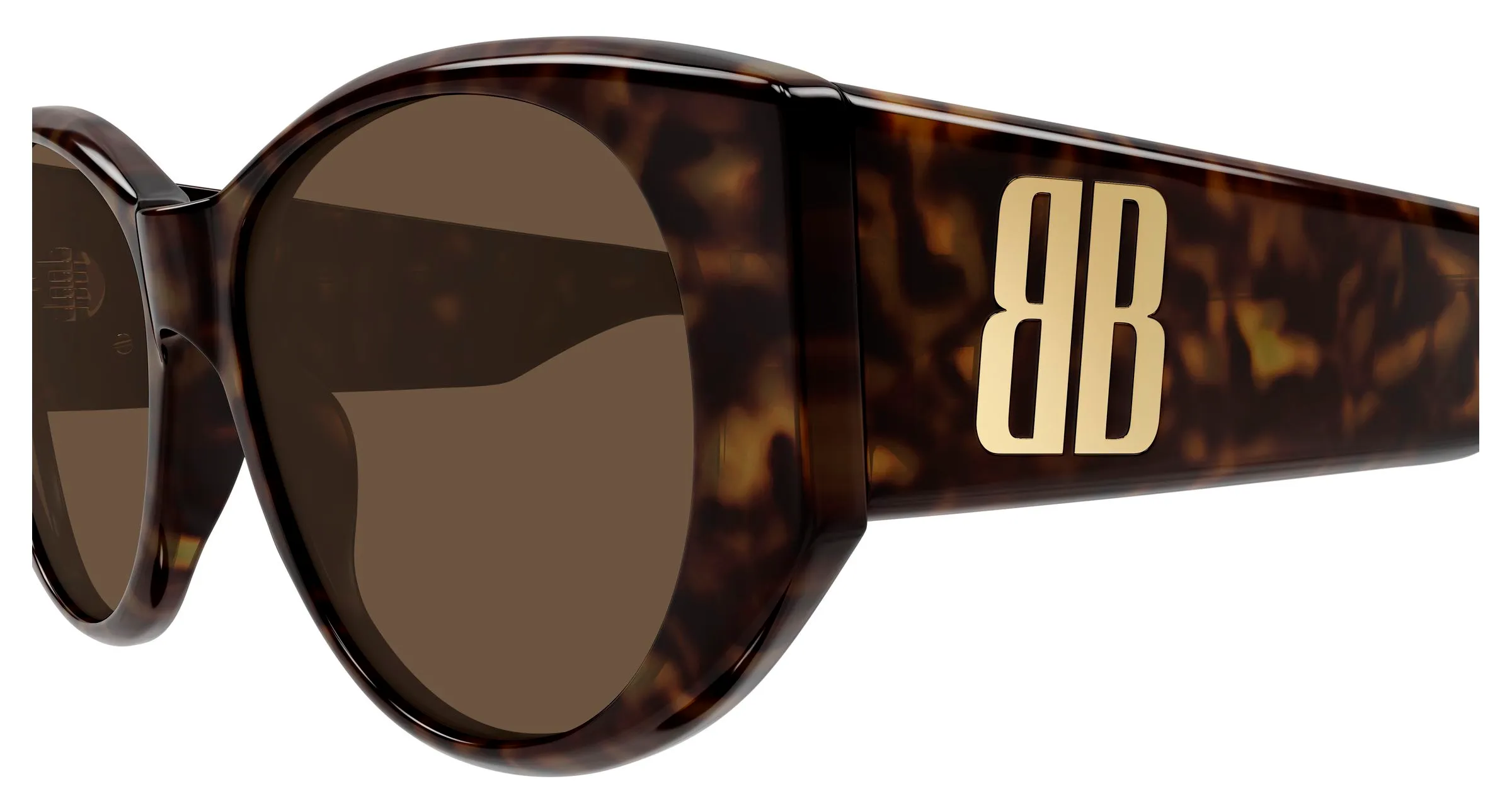 Balenciaga BB0455S 002 Occhiali da sole Acetato Havana Marrone Geometrica - immagine 3