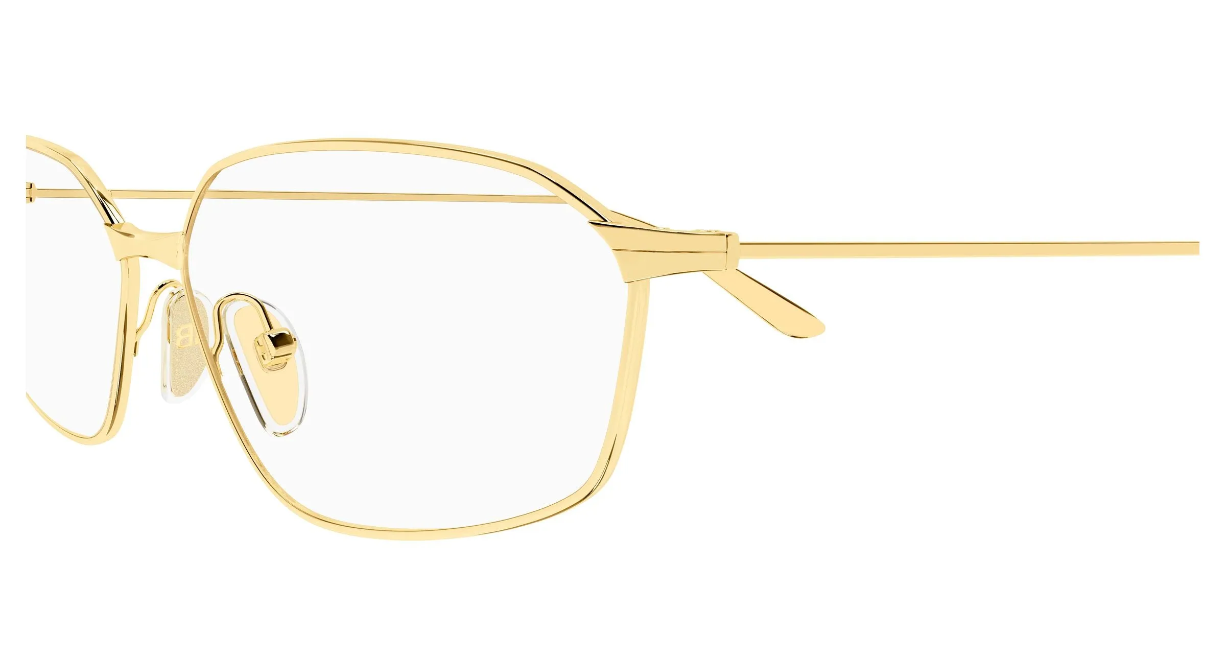 Balenciaga BB0453O 003 Montature da vista Acetato Oro Trasparente Geometrica - immagine 3