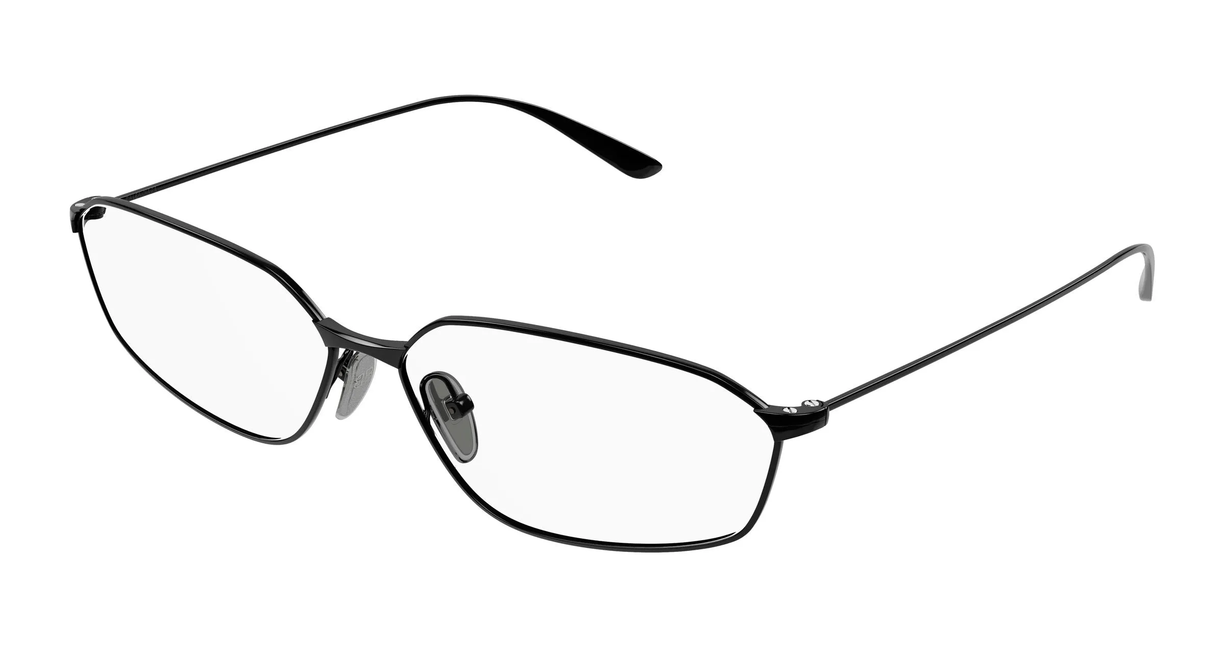 Balenciaga BB0453O 002 Montature da vista Acetato Nero Trasparente Geometrica - immagine 1